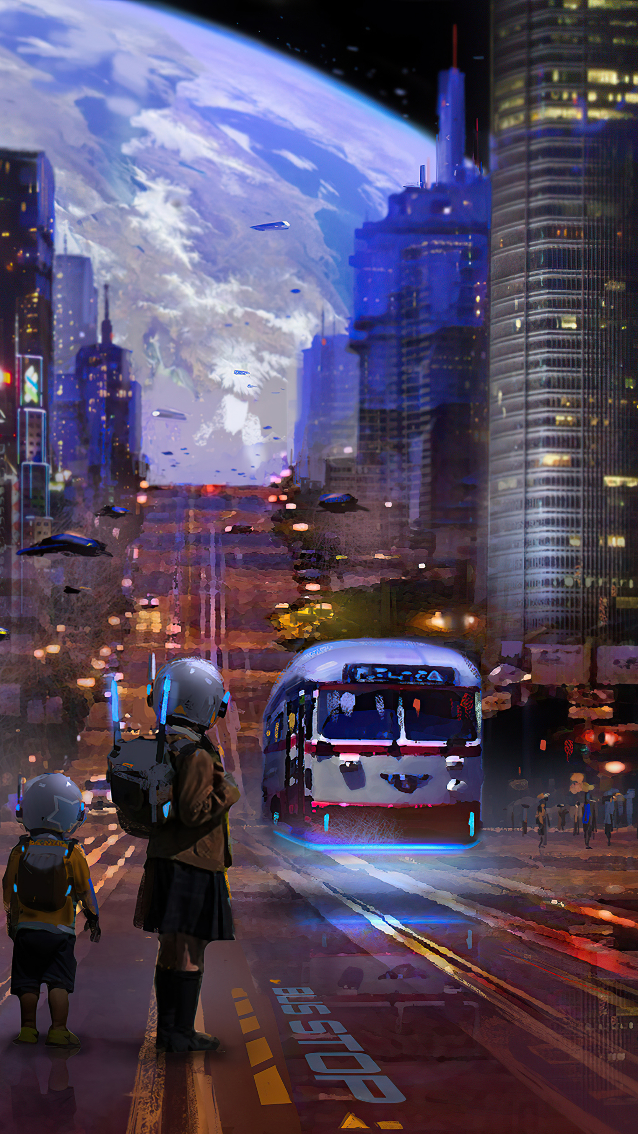 Flying Bus, Bus Wallpaper, 2160x3840 4K Phone
