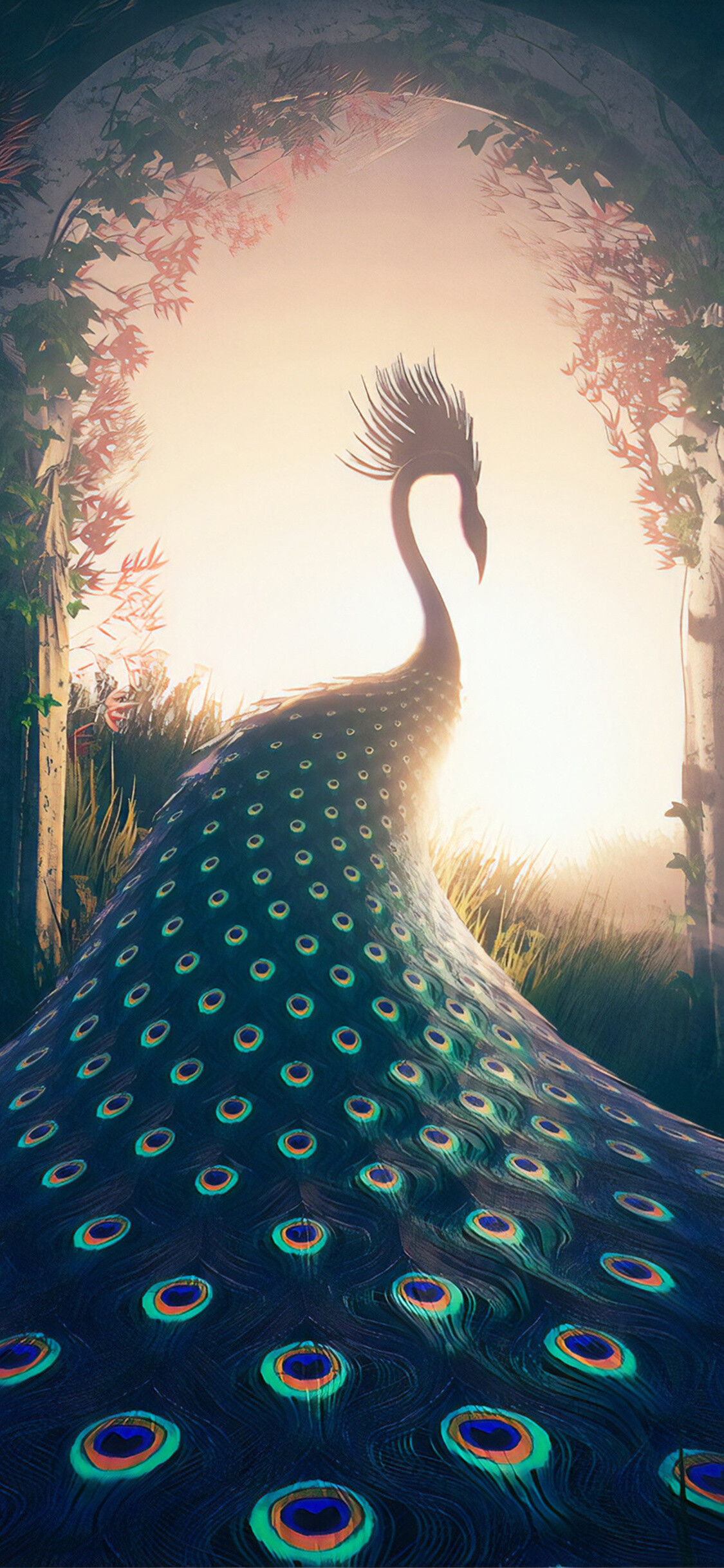Peacock's journey, iPhone XS, Vibrant 4K wallpapers, Stunning images, 1130x2440 HD Phone