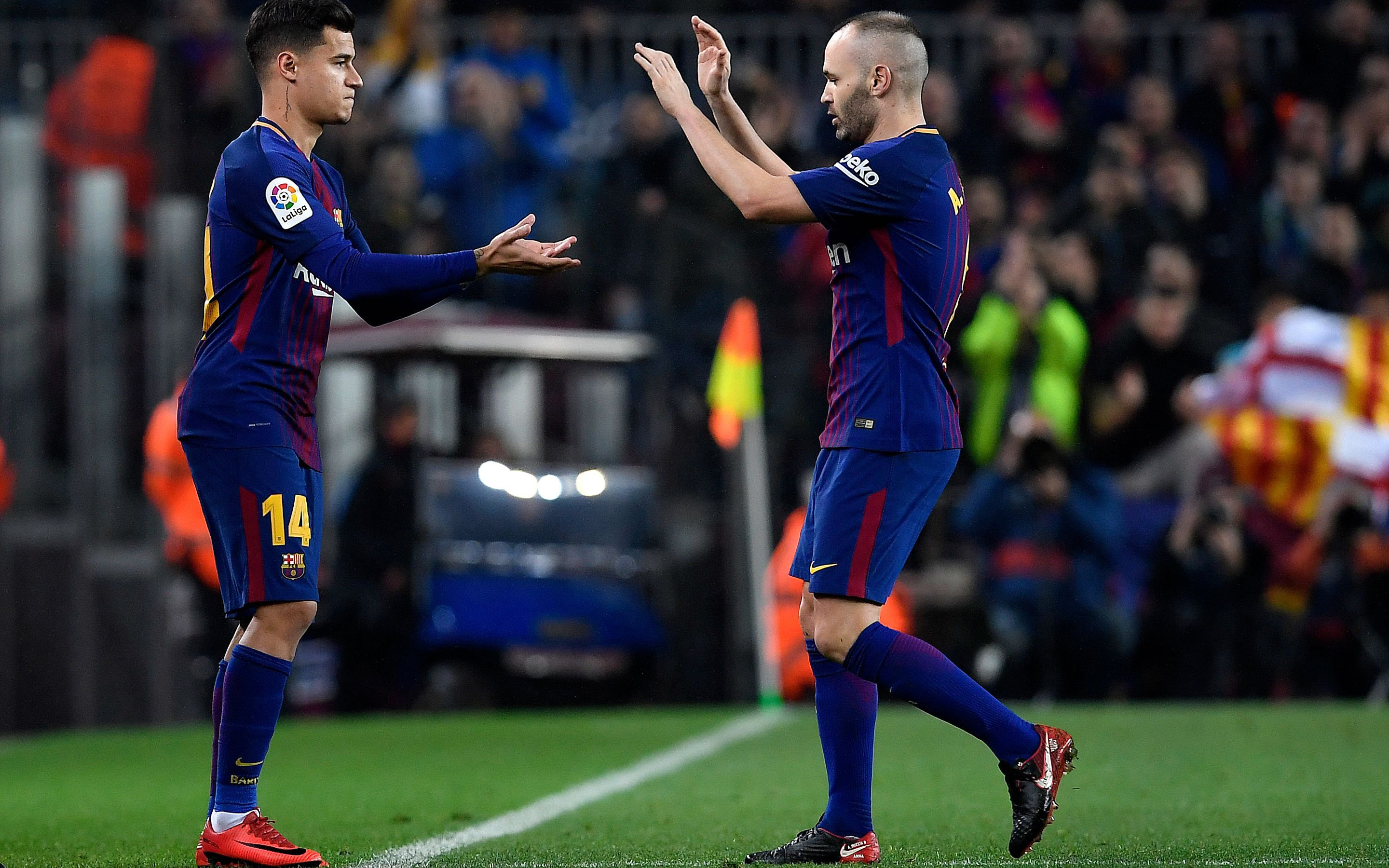 Iniesta and Coutinho, Iniesta Wallpaper, 2880x1800 HD Desktop