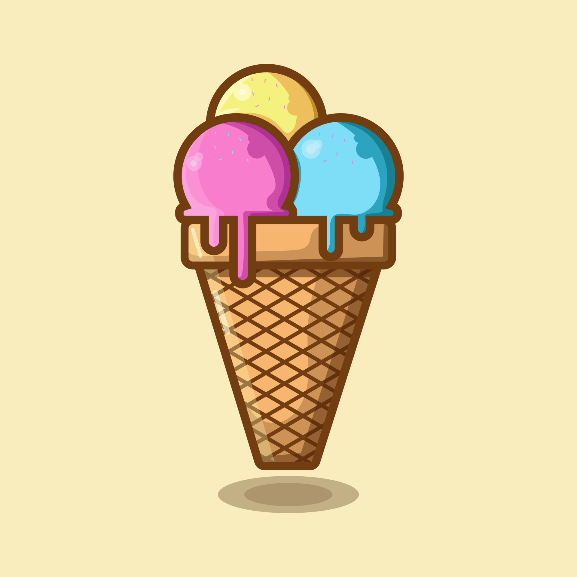 Artwork, Ice Cream Cone Wallpaper, 1920x1920 HD Phone