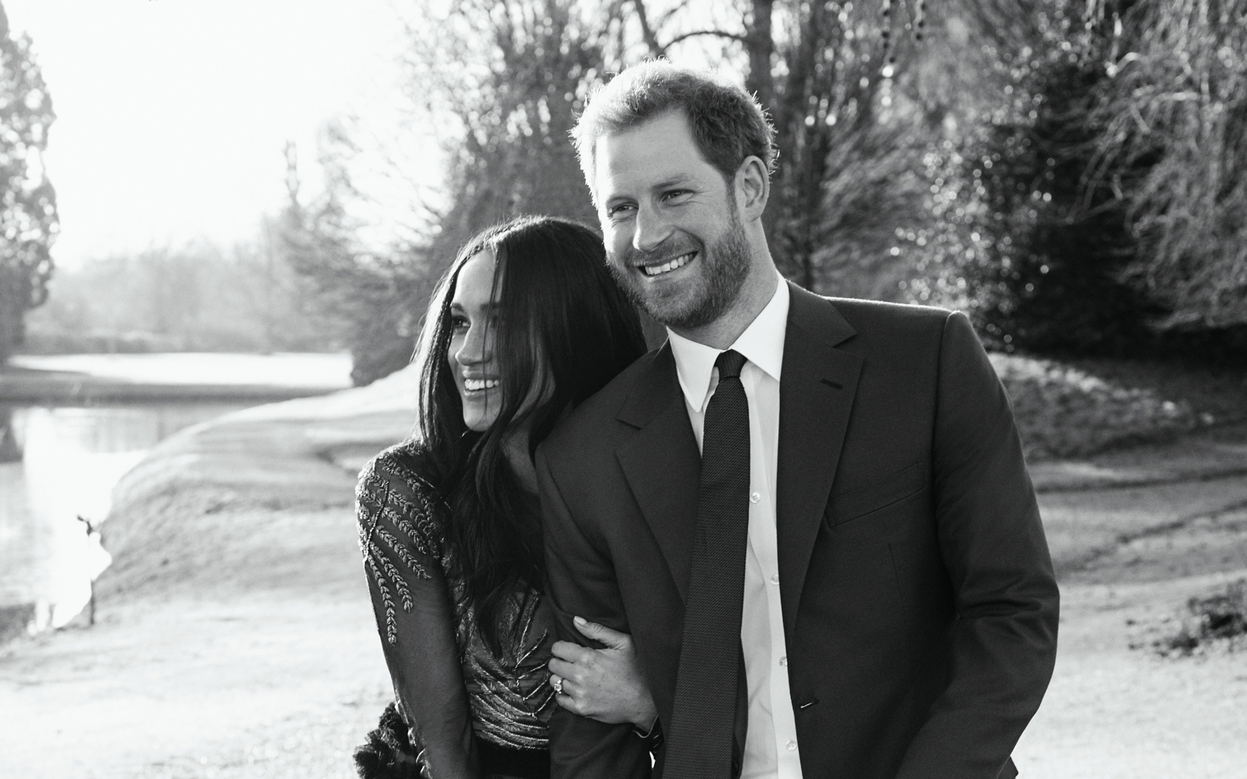 Meghan Markle, Monochrome photo, Royal family portrait, Desktop wallpaper, 2560x1600 HD Desktop