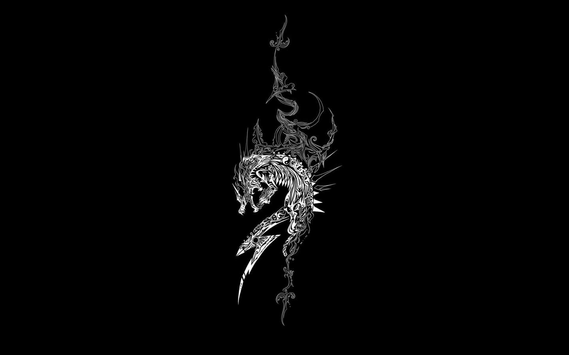 Abstract Dragon, Dragon silhouette art, Illusion artwork, Free download, 1920x1200 HD Desktop