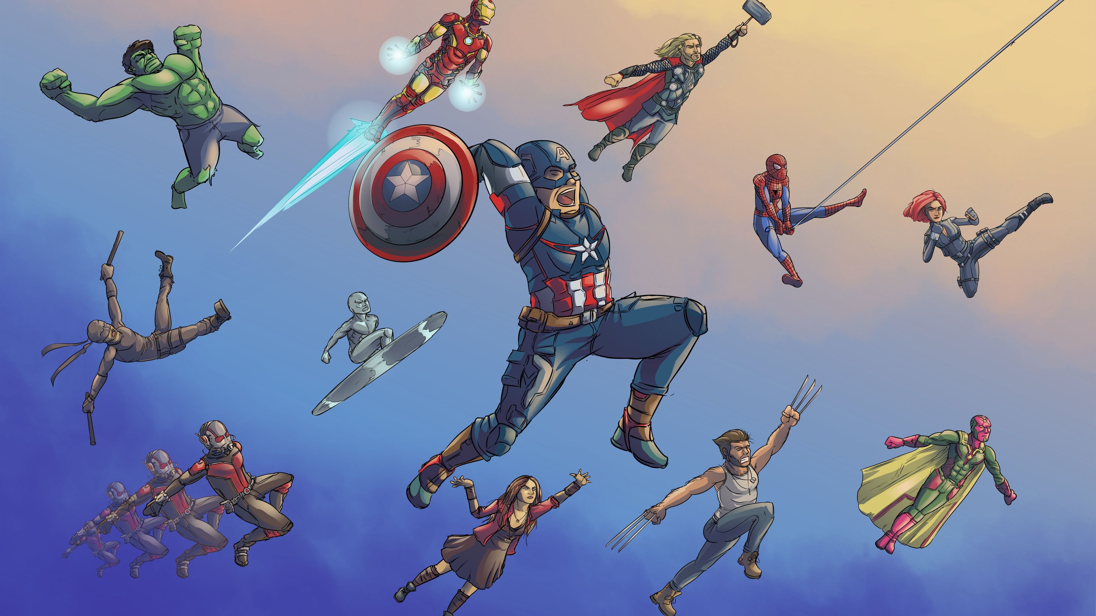 Super Heroes, Marvel heroes, Dazzling artwork, Spectacular powers, 3840x2160 4K Desktop