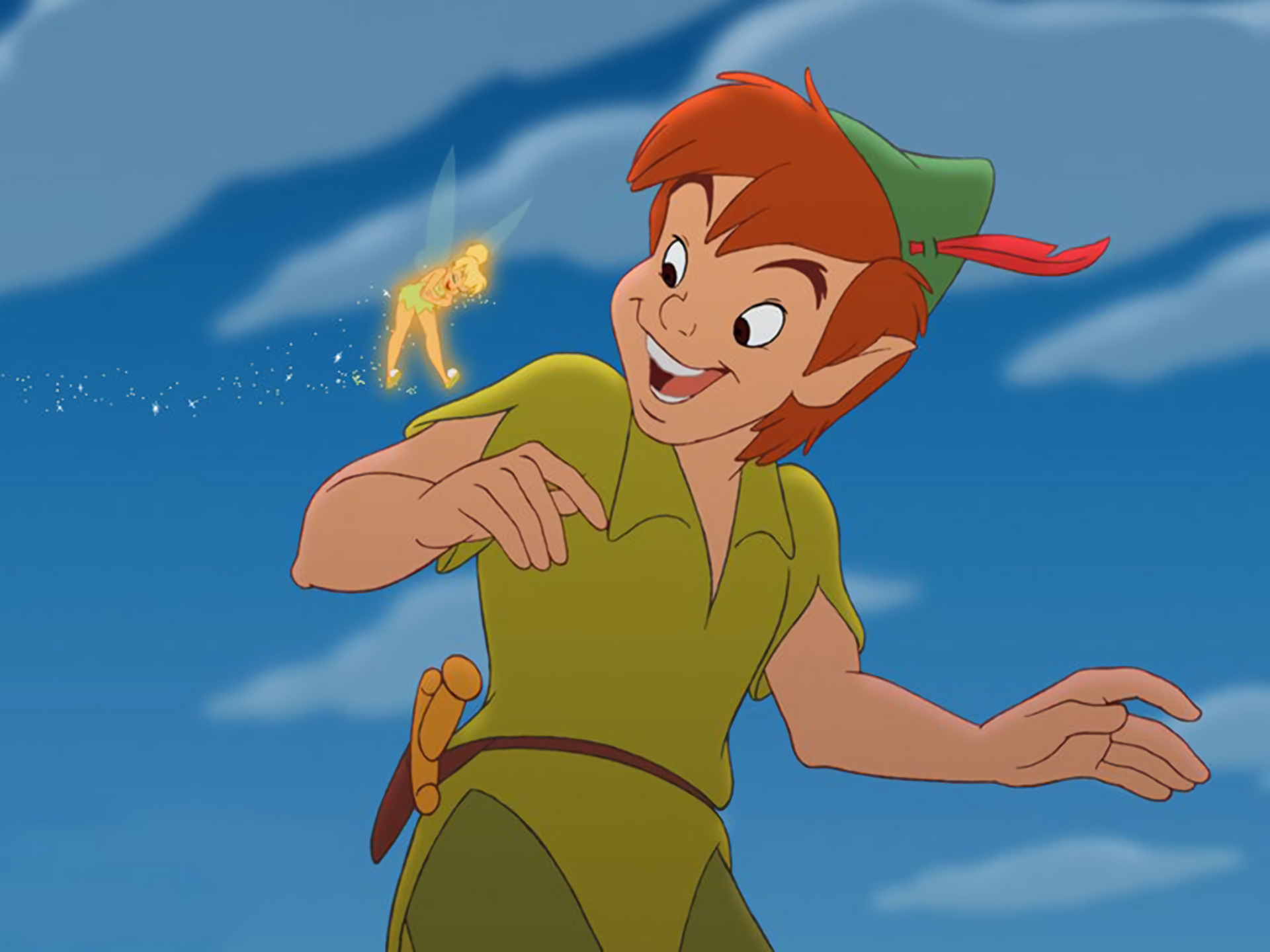 Peter Pan, Tinker Bell, Pixie dust trail, HD Desktop wallpaper