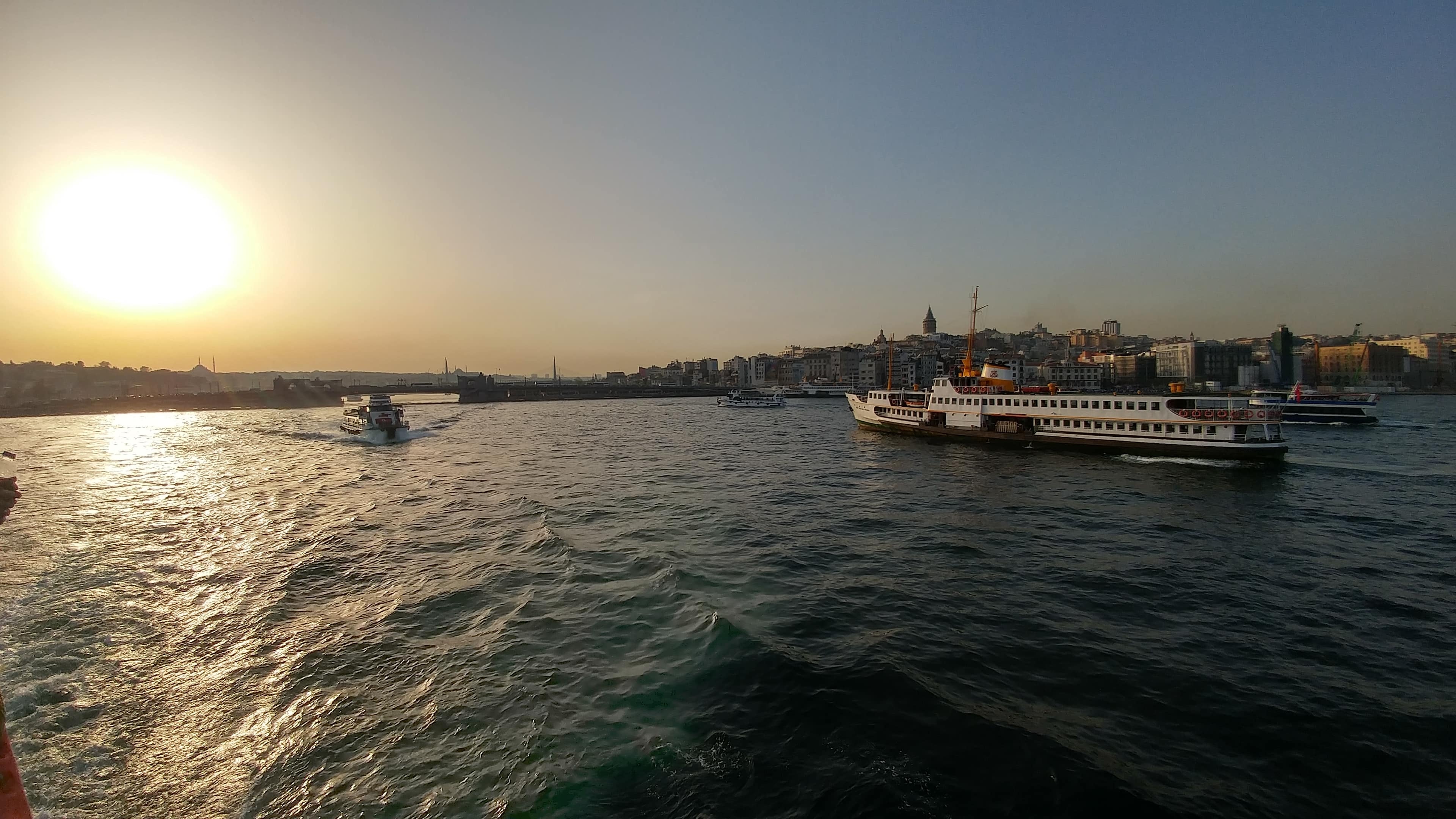 vehicle watercraft, istanbul water, boat sunset, ocean, 3840x2160 4K Desktop