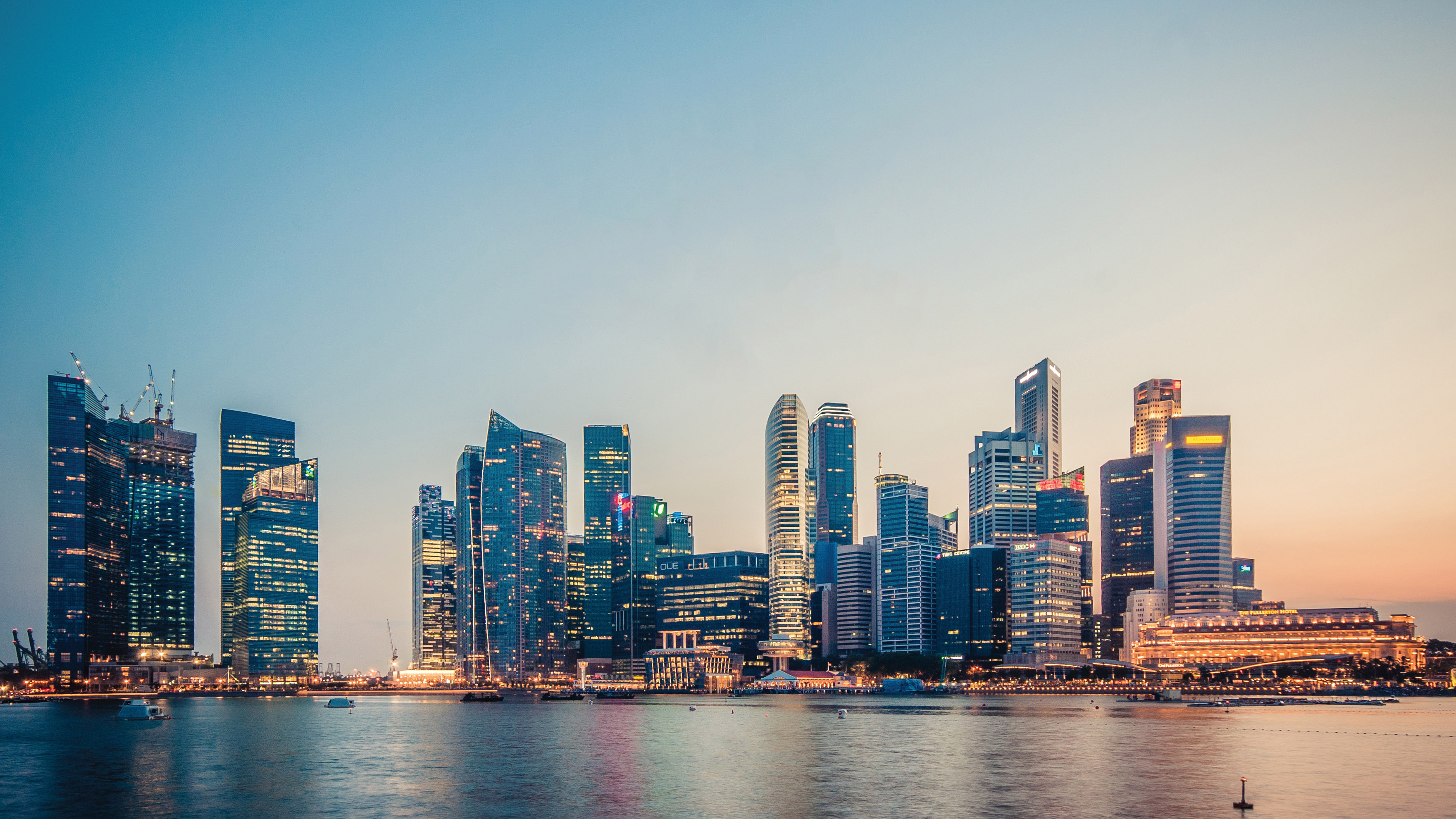 Singapore Skyline, Dusk view, Free stock photo, Public domain images, 3530x1990 HD Desktop