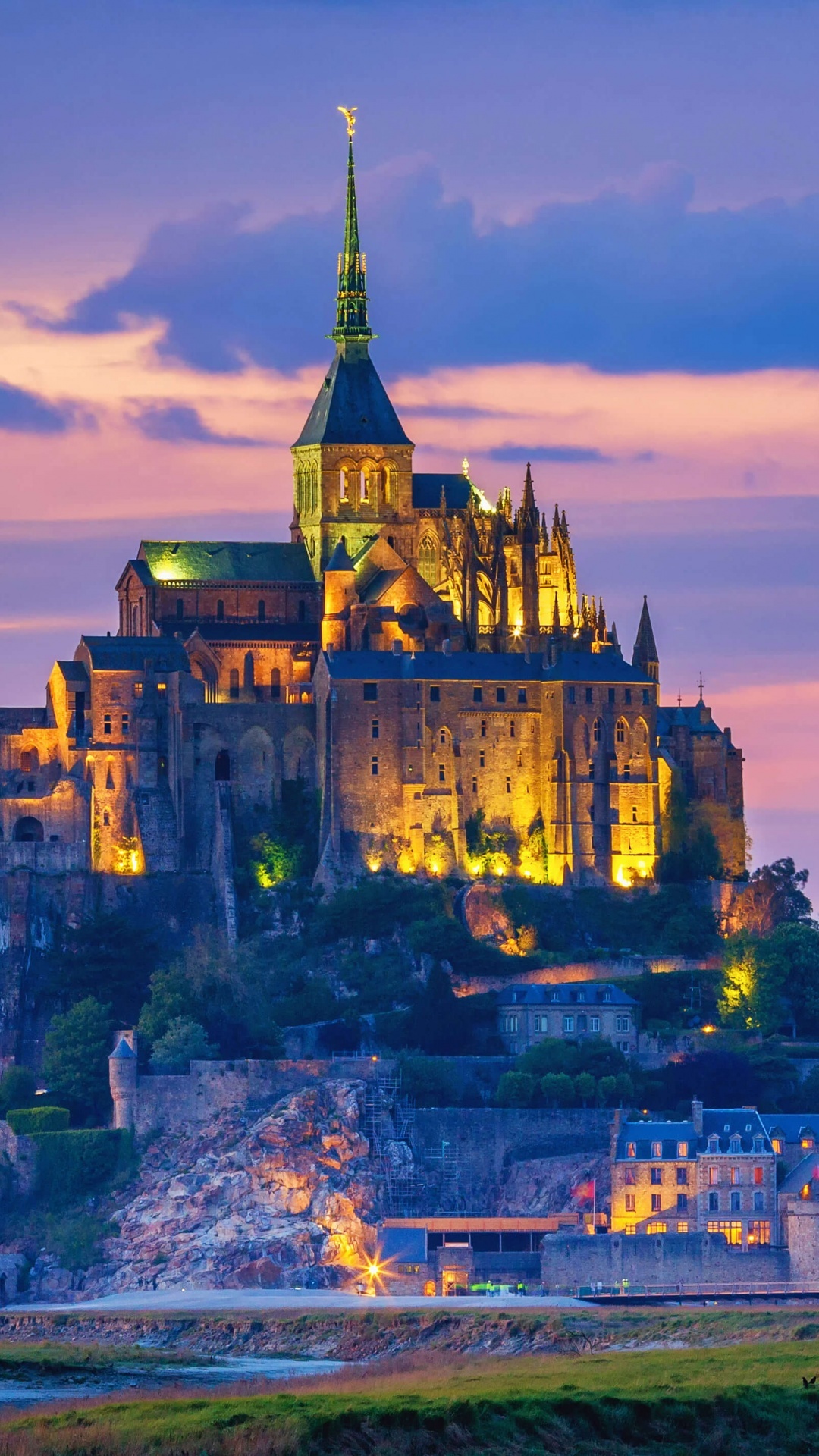 Mont St. Michel, Abbey wallpaper 4k, Normandy france world, Travels, 1080x1920 Full HD Phone