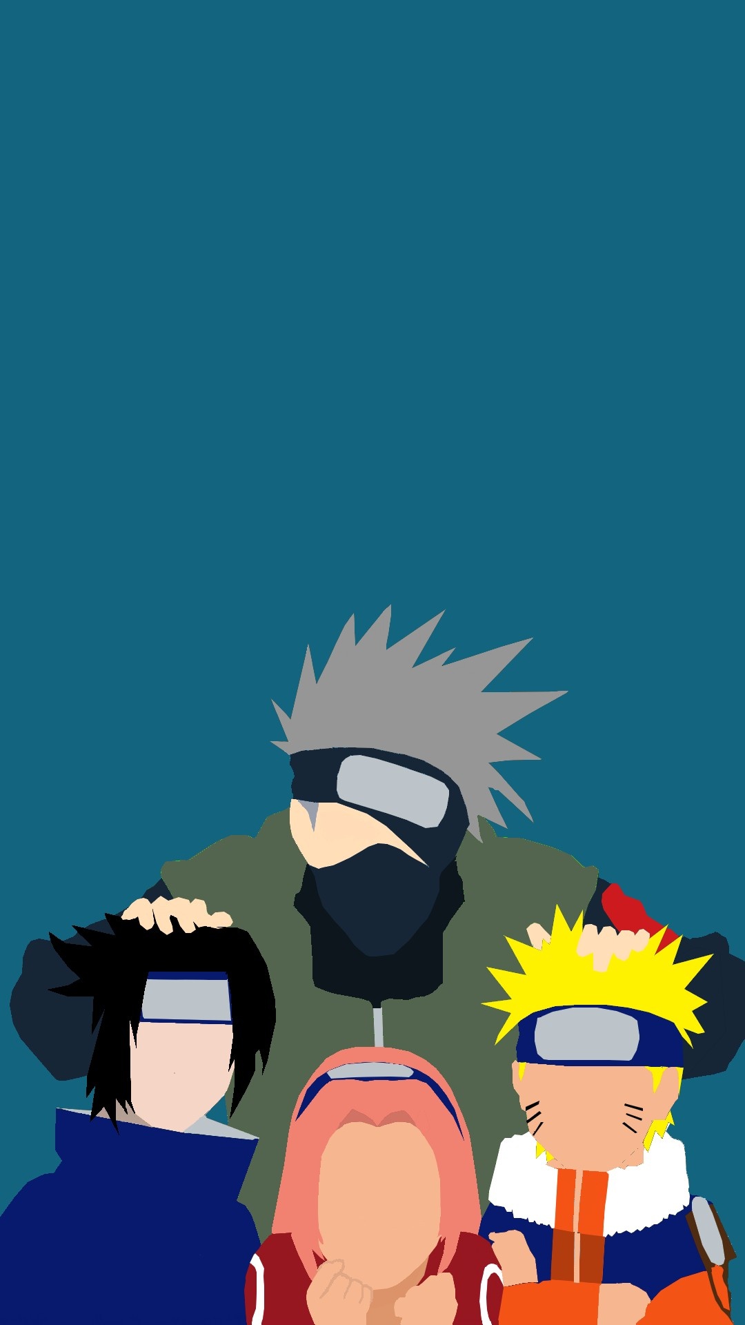Kakashi Hatake, Naruto Uzumaki, Sasuke Uchiha, Sakura Haruno, Team 7, Full HD Phone wallpaper