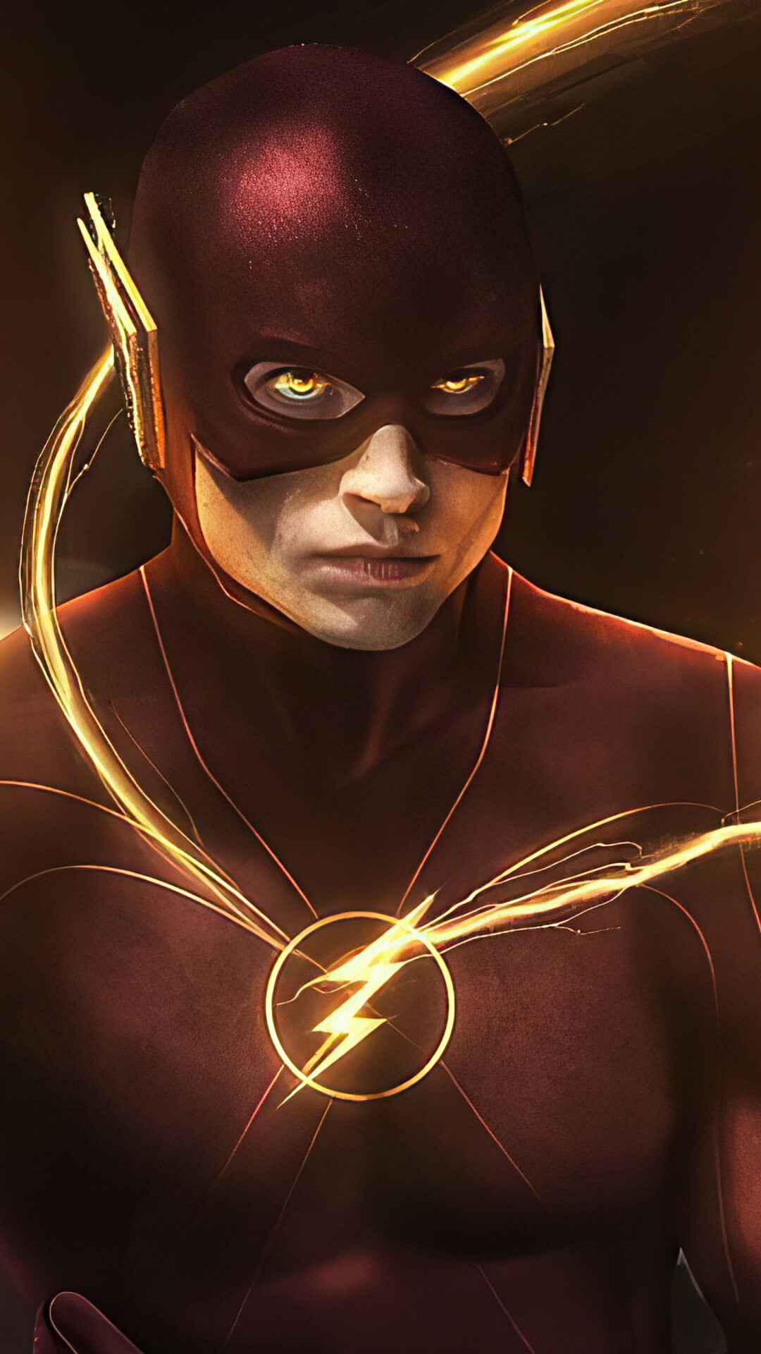 Flash, DC Comics, Lightning bolt symbol, Abstract background, 1080x1920 Full HD Phone