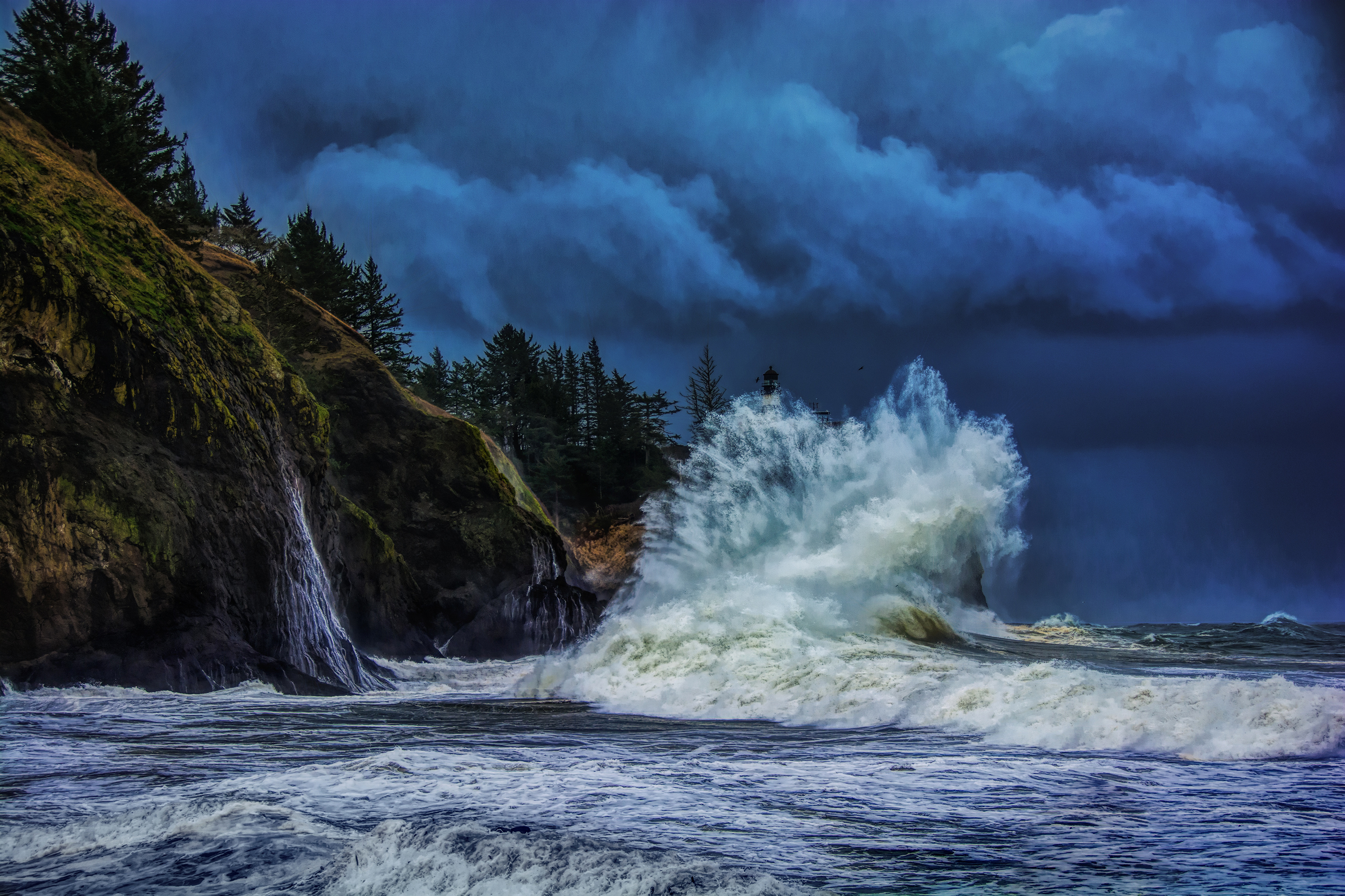 Pacific Ocean, Travels, Cape Disappointment, Storm, 3000x2000 HD Desktop