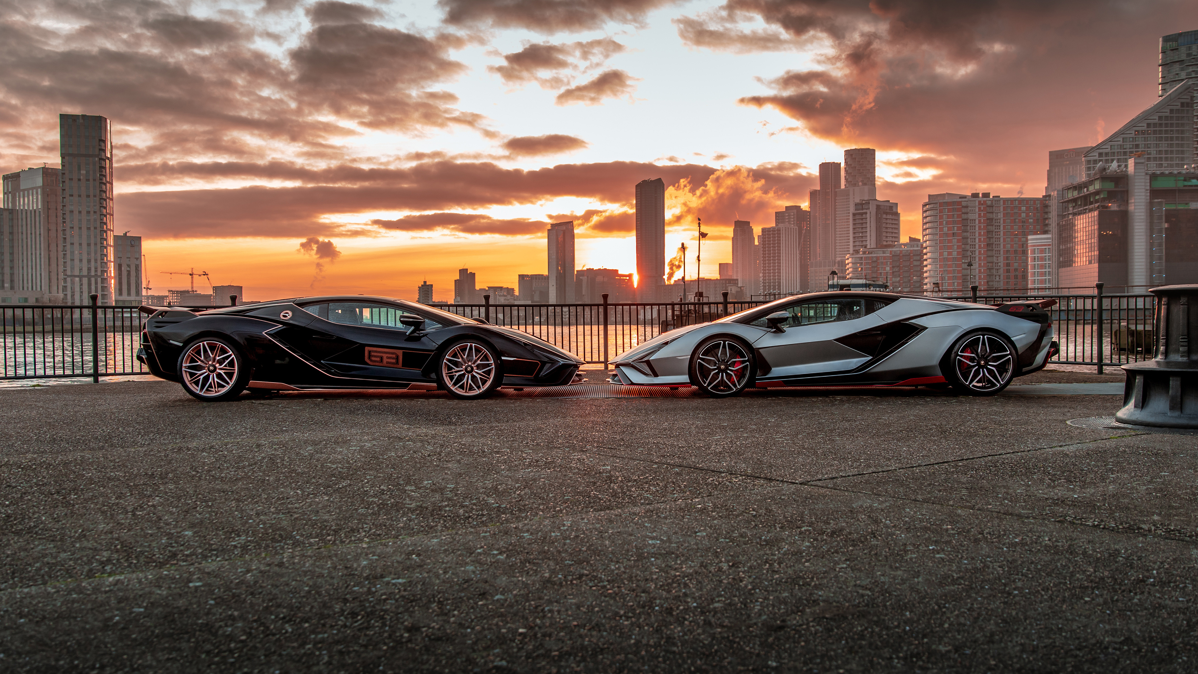 Lamborghini Sian, Italian supercars, Hybrid electric car, Black cars, 3840x2160 4K Desktop