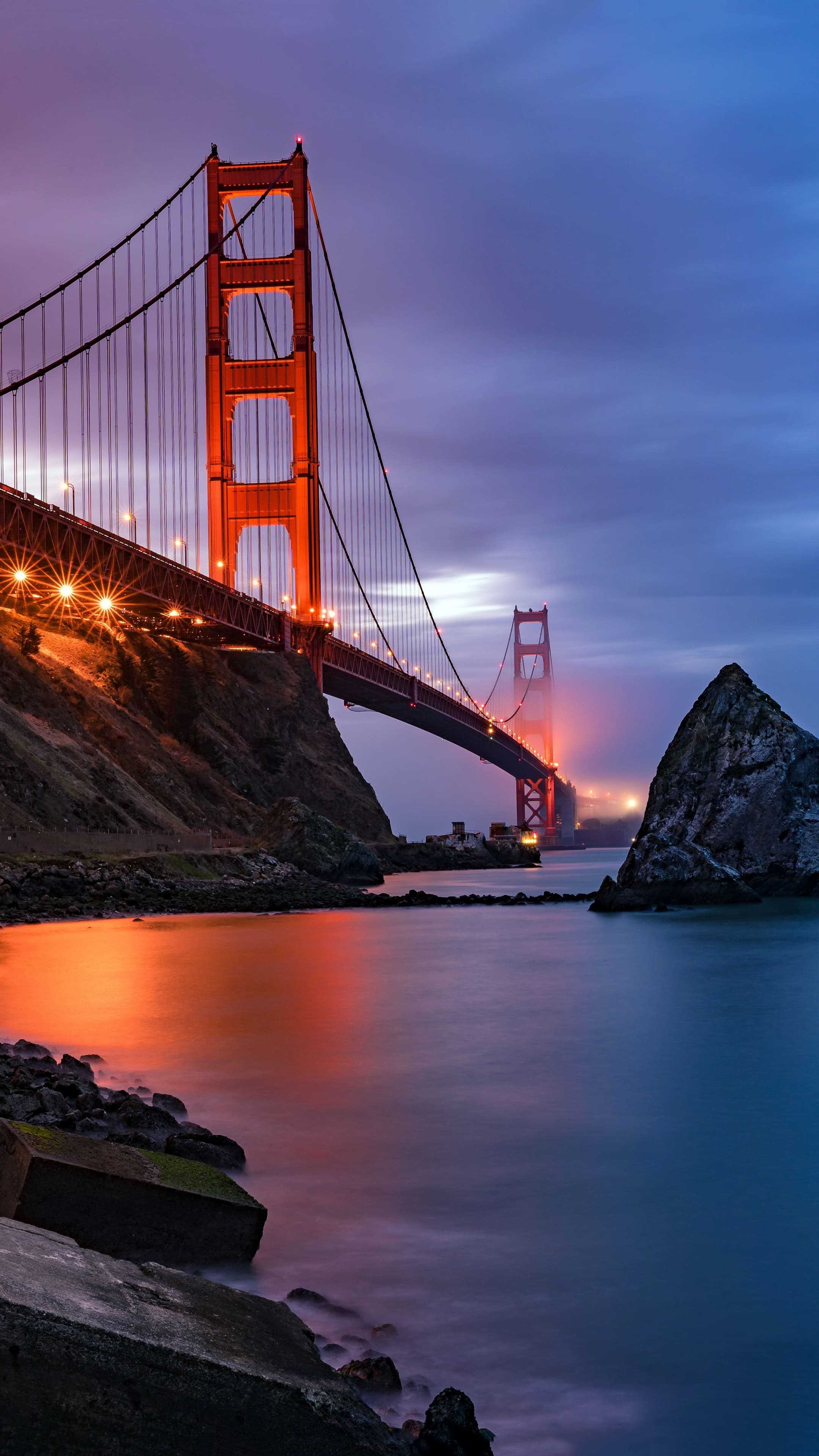 San Francisco, Golden Gate Bridge, Iconic landmark, Majestic structure, 2160x3840 4K Phone