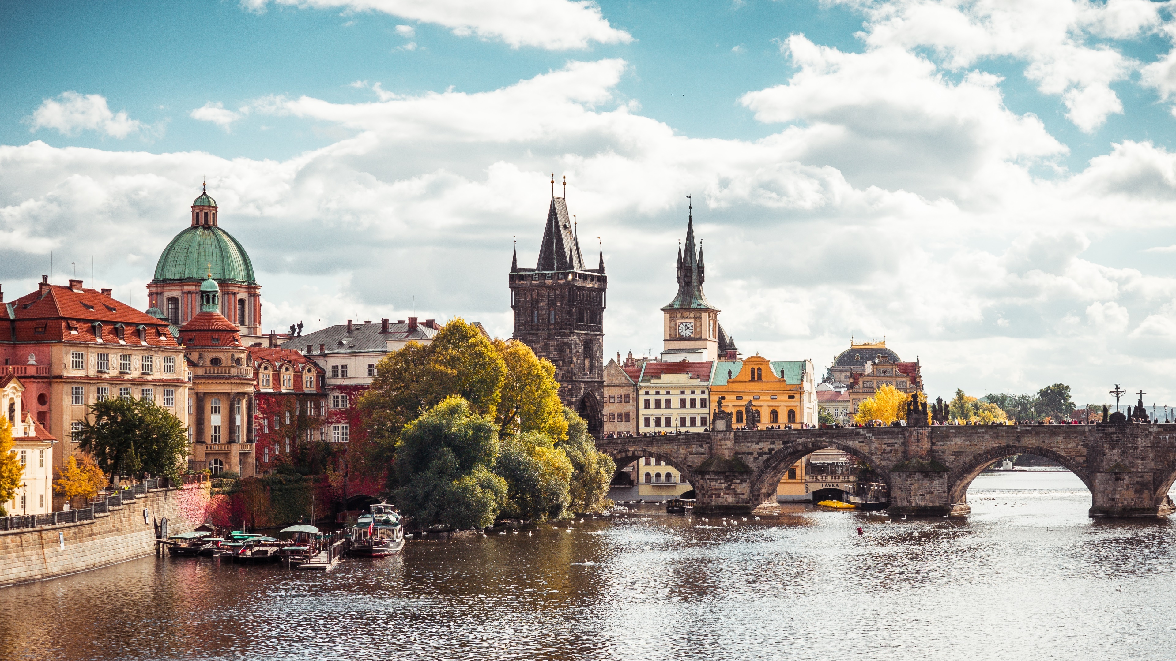 Charles Bridge, Prague's wallpaper, Backiee's masterpiece, Breathtaking view, 3840x2160 4K Desktop