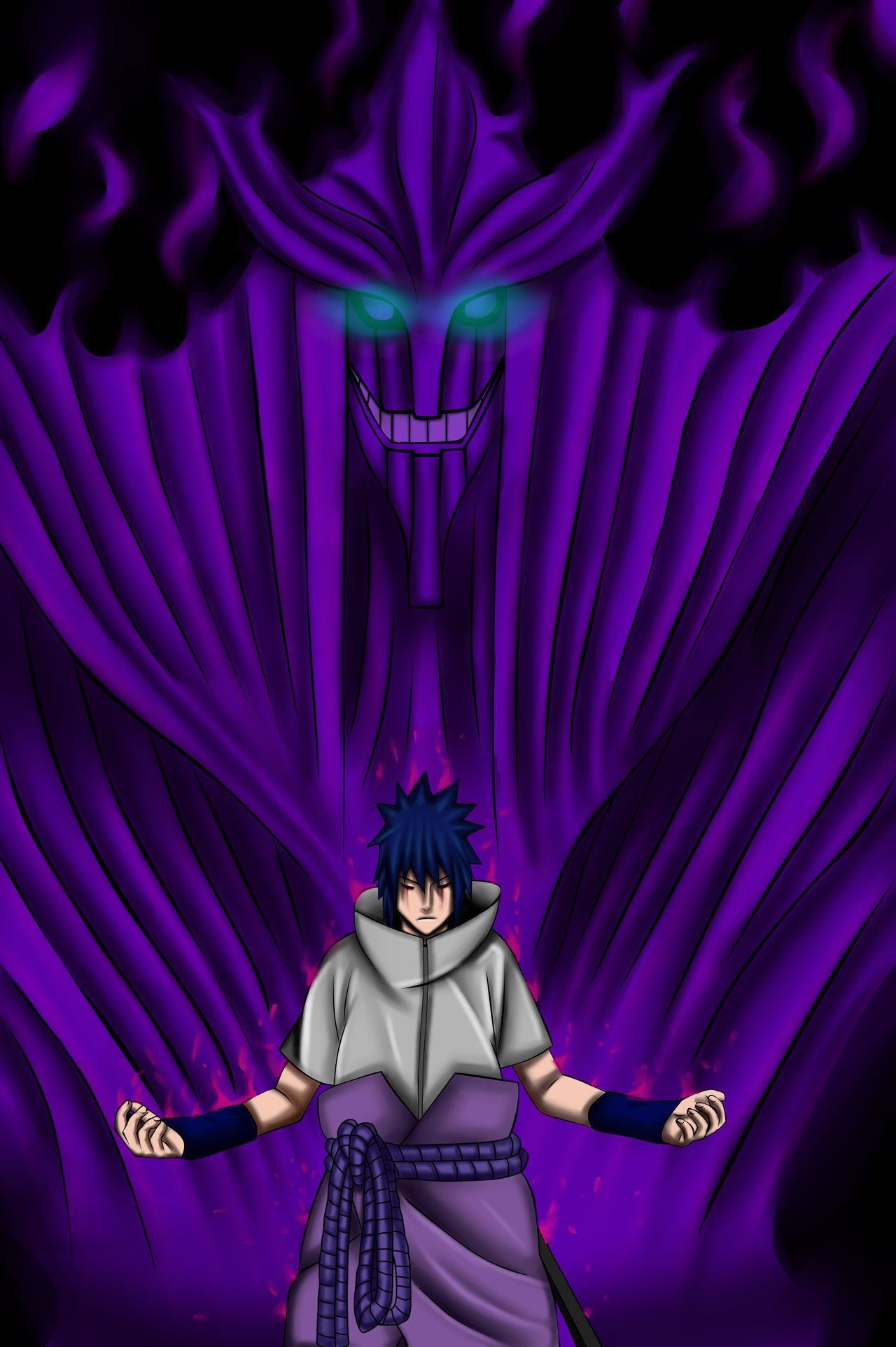 Sasuke Uchiha, Sasuke's Susanoo, Naruto Shippuden, HD Phone wallpaper