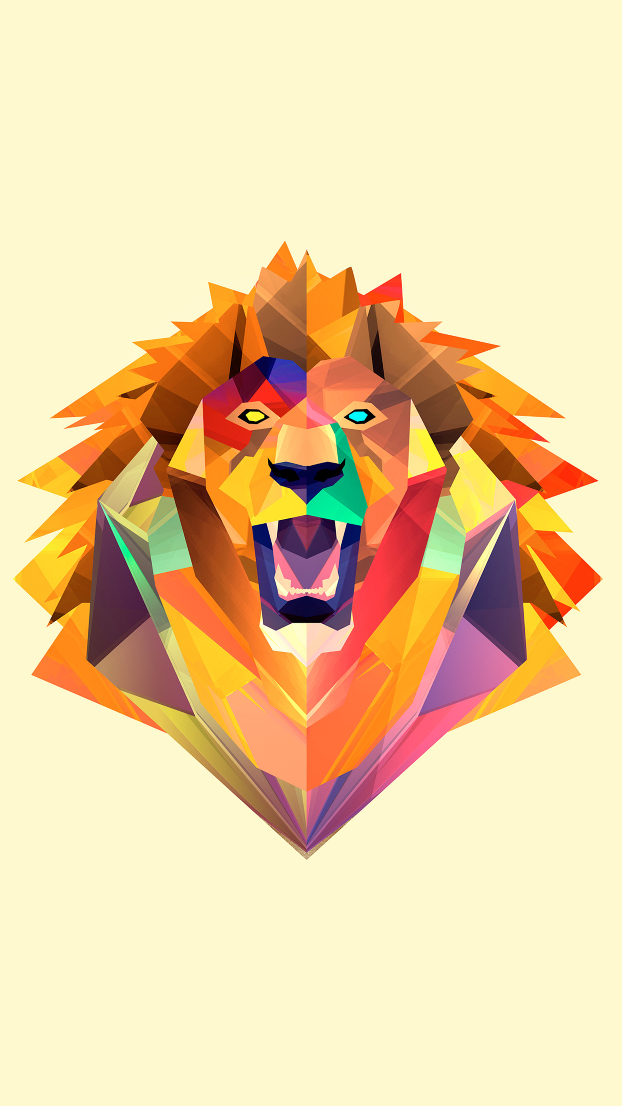 Lion, Facets Wallpaper, 2160x3840 4K Phone