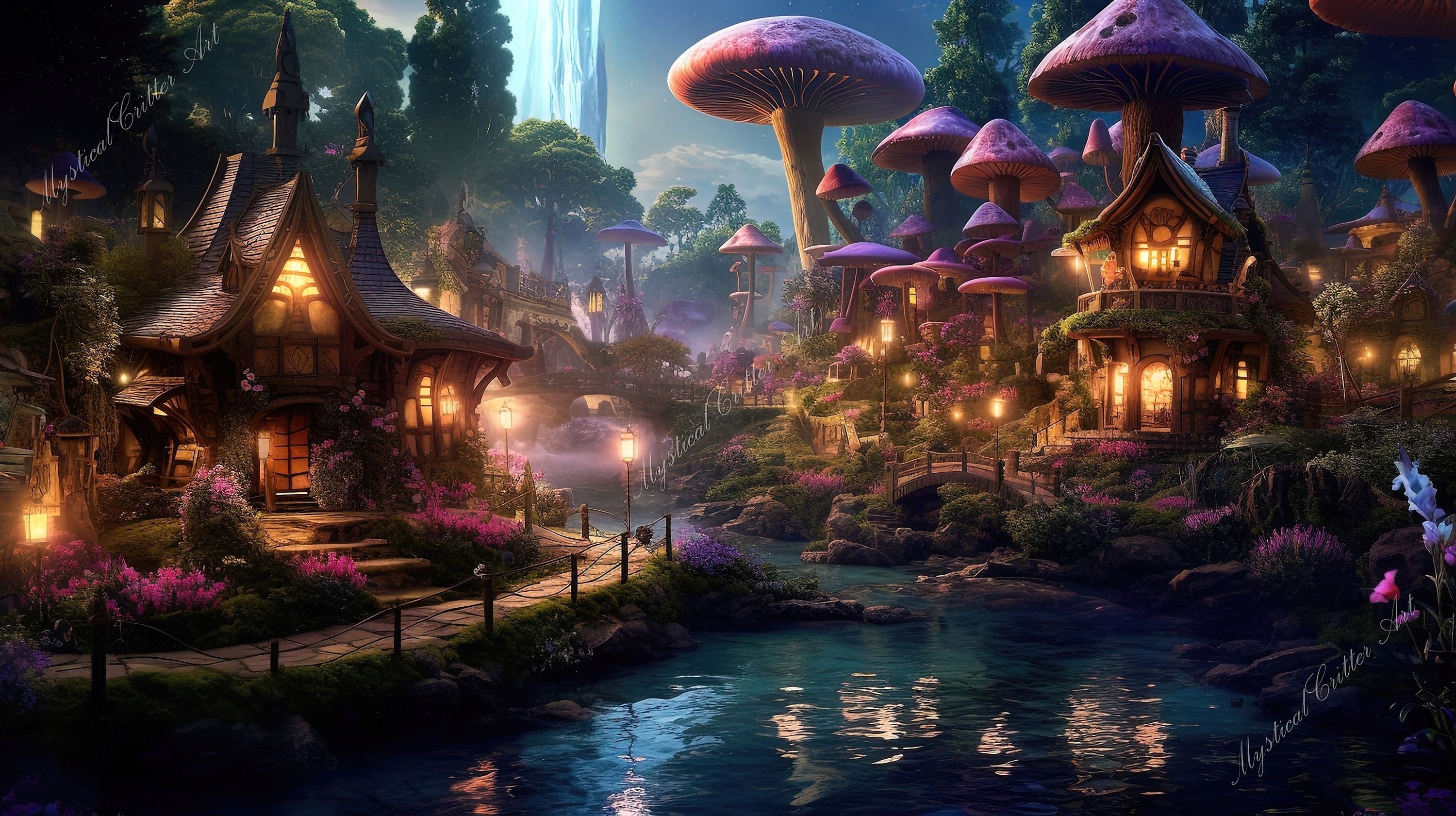 Fairy village, For Computer Wallpaper, 3000x1690 HD Desktop
