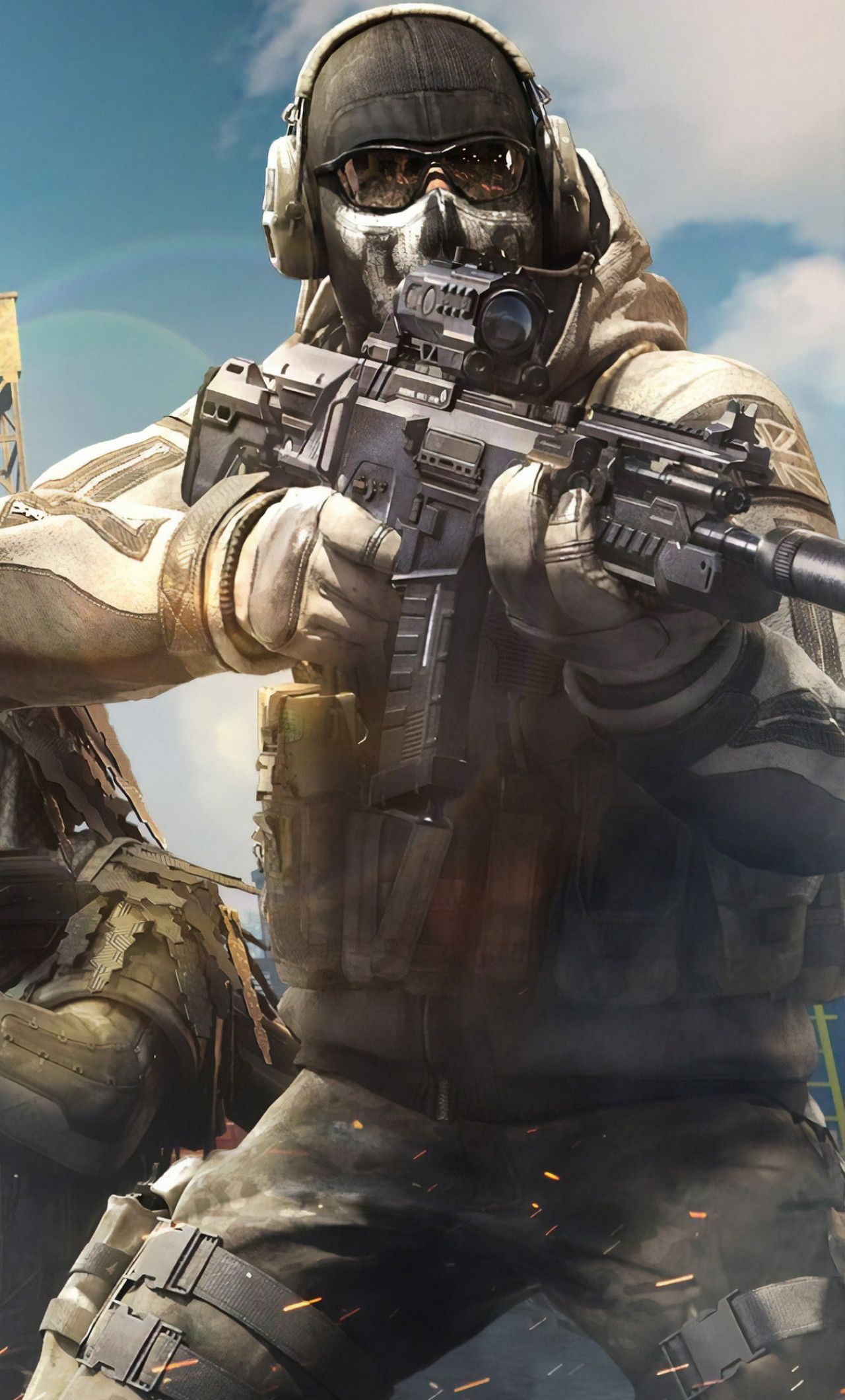 Simon Ghost Riley, assault rifle with optic, skull print balaclava, HD Phone wallpaper