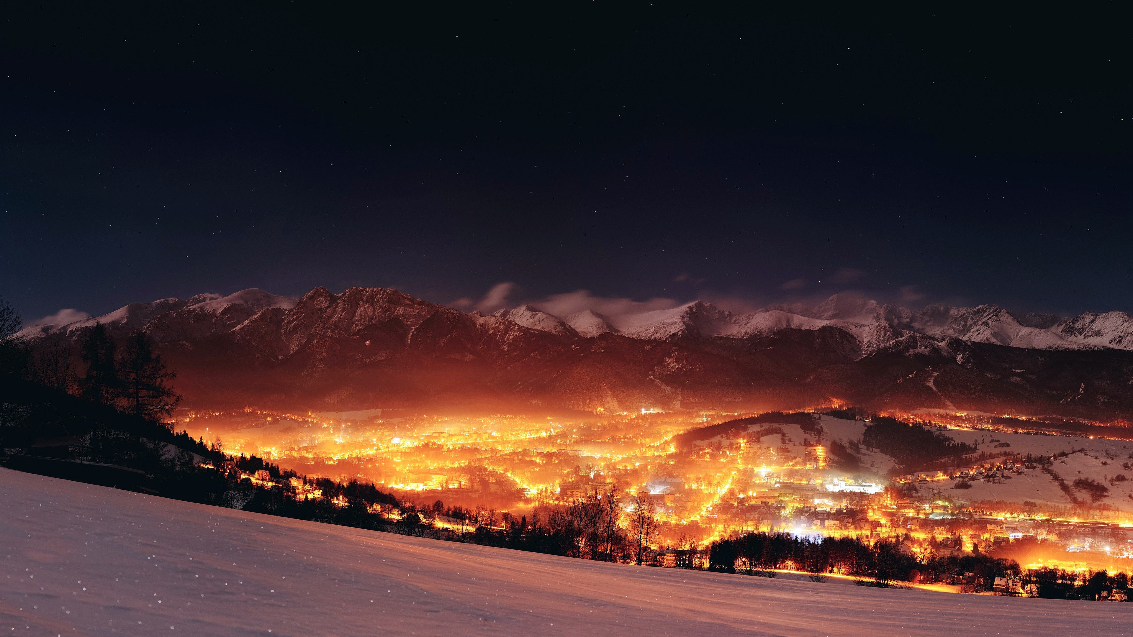 Landscape mountain lights, Poland wallpapers, 3840x2160 4K Desktop