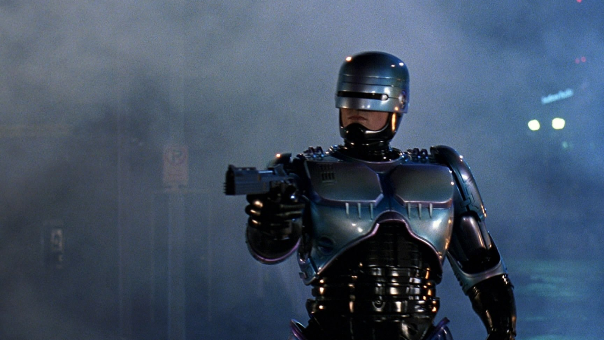 RoboCop wallpapers, Futuristic artwork, High-tech city, Cybernetic hero, 1920x1080 Full HD Desktop