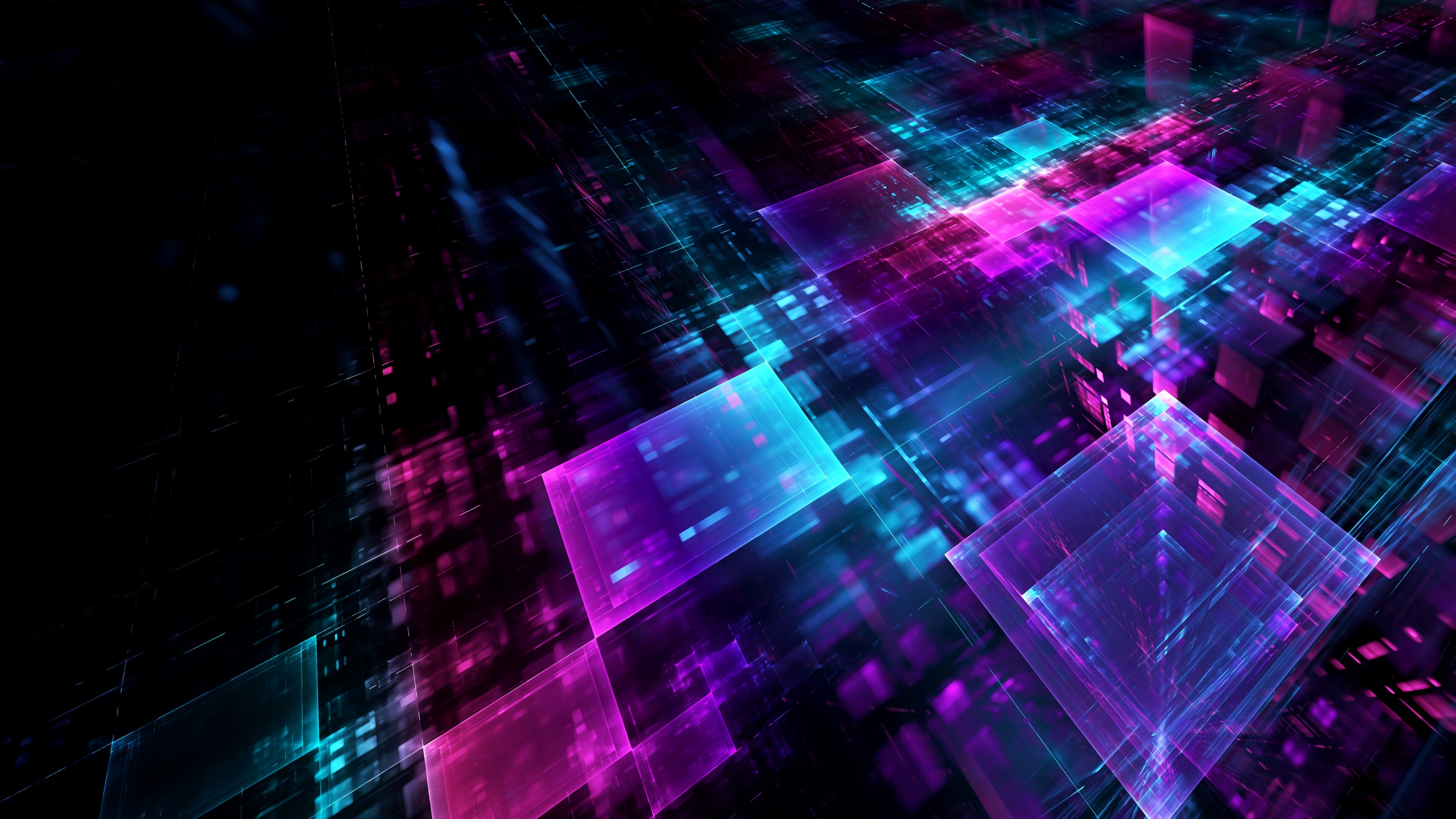 Digital cubes, Geometry Wallpaper, 3840x2160 4K Desktop