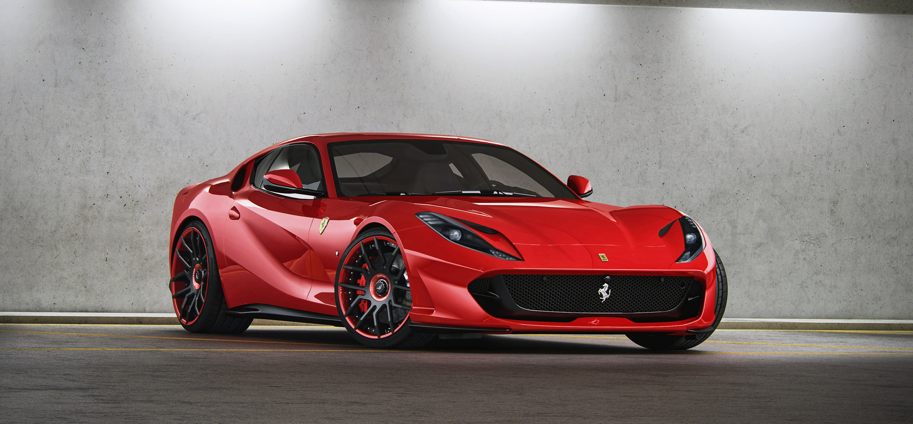 Ferrari 812 Superfast, Wheelsandmore customization, Exquisite design, Luxury car, 3000x1400 Dual Screen Desktop