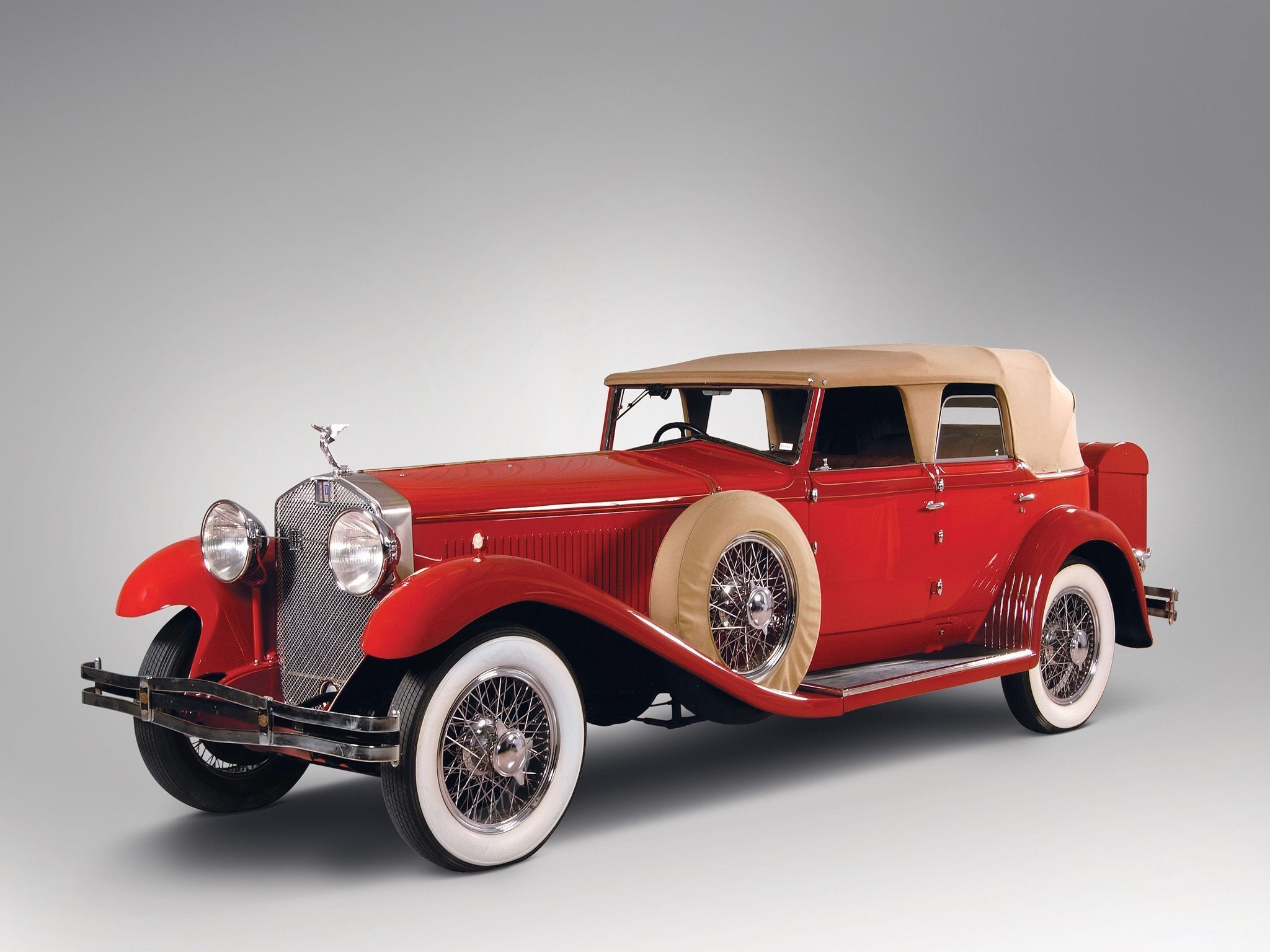 Isotta Fraschini Tipo 8A, whitewall wire wheels, side-mounted spare tire, HD Desktop wallpaper