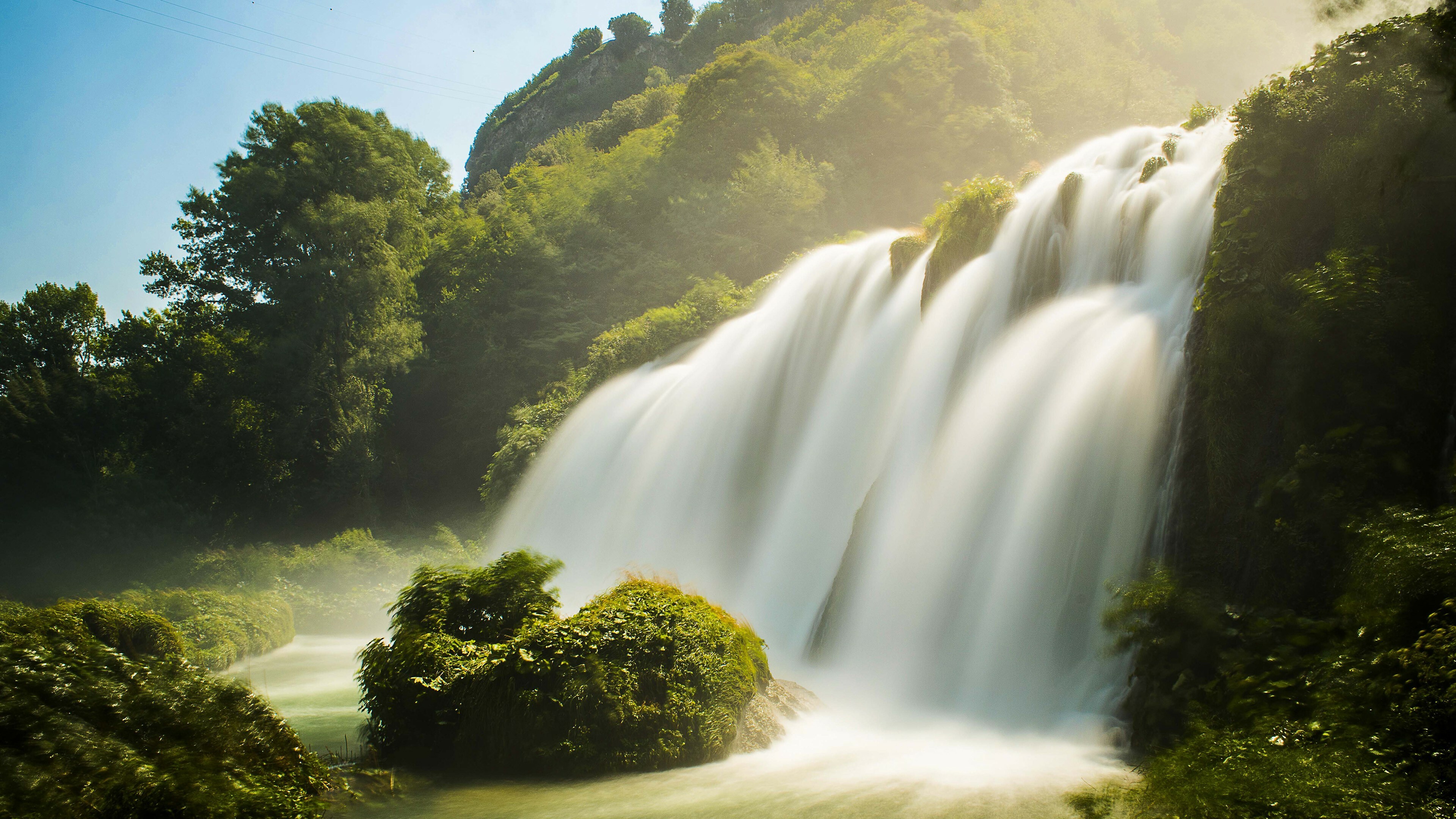 Ultra HD wallpaper of waterfall, Breathtaking background image, Serene nature beauty, Tranquil ambiance, 3840x2160 4K Desktop