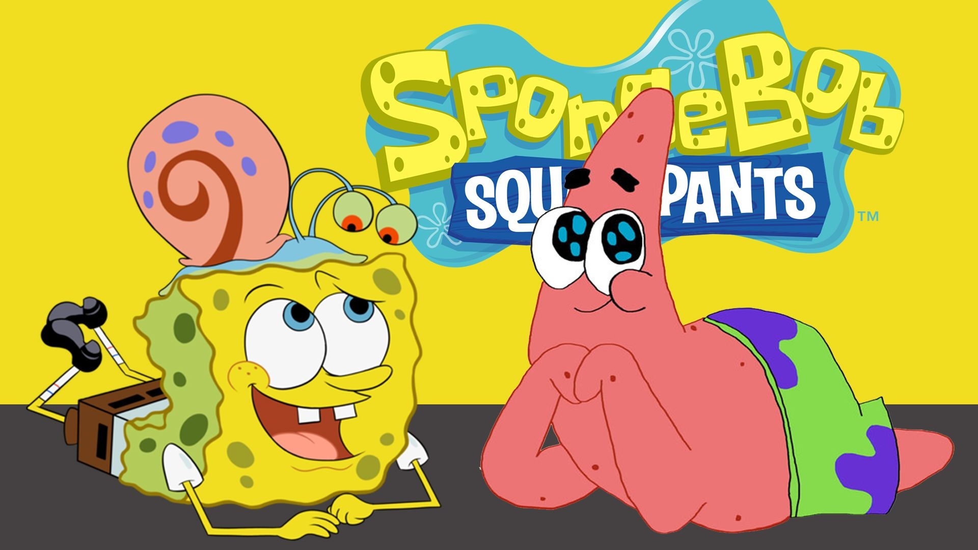 Gary and SpongeBob, Patrick Star (SpongeBob SquarePants) Wallpaper, 1920x1080 Full HD Desktop