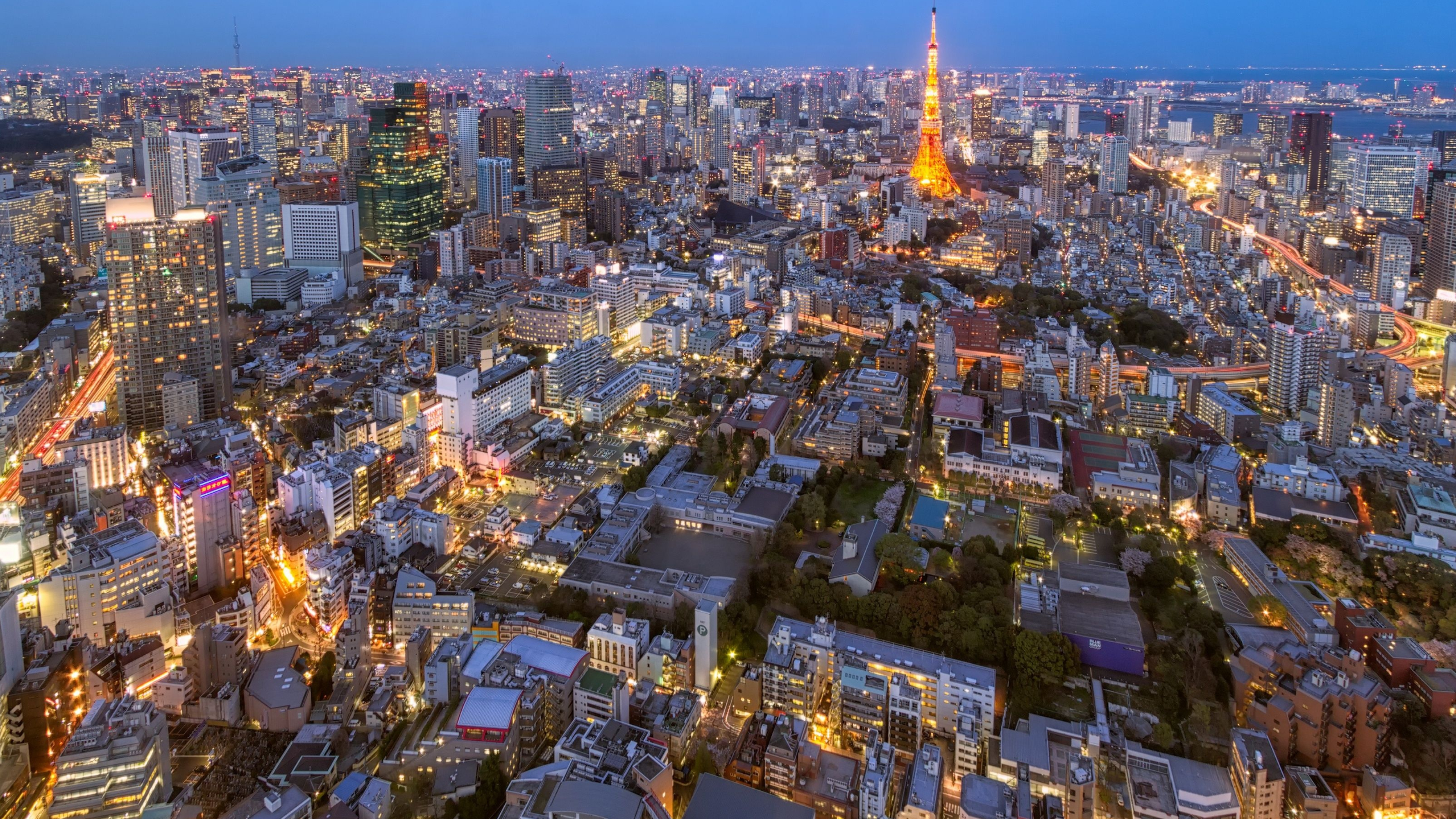 Tokyo Tower, Tokyo computer wallpapers, Urban backgrounds, High-quality images, 3560x2000 HD Desktop