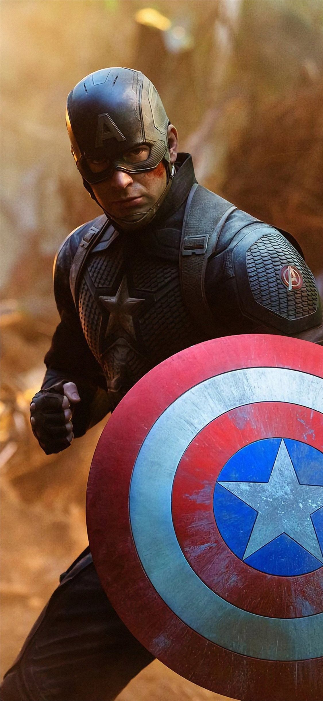 Chris Evans Captain America, Captain America vibranium shield, Avengers Endgame uniform, HD Phone wallpaper