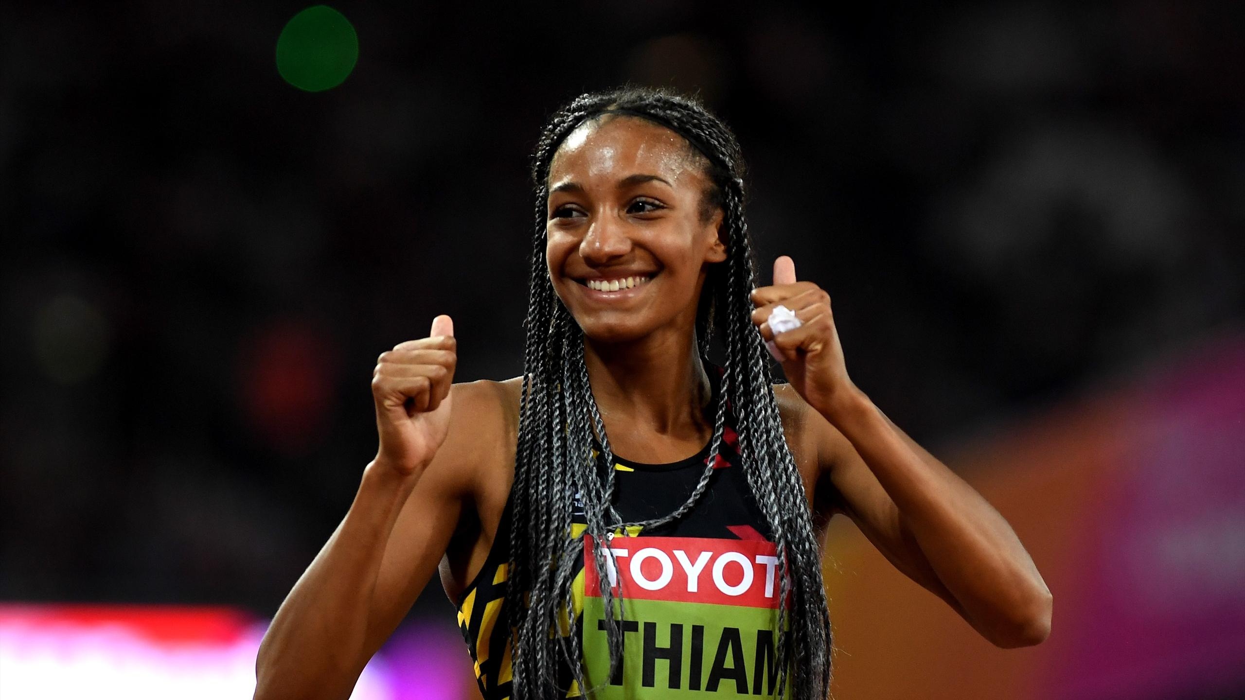 Nafissatou Thiam, World Athletics Championships, Heptathlon triumph, Olympic crown, 2560x1440 HD Desktop