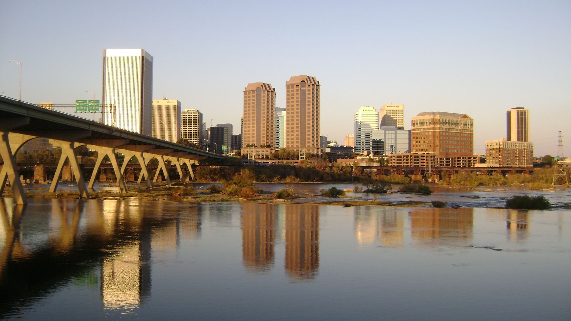 Richmond skyline, Buildings, Free download, Jooinn, 1920x1080 Full HD Desktop