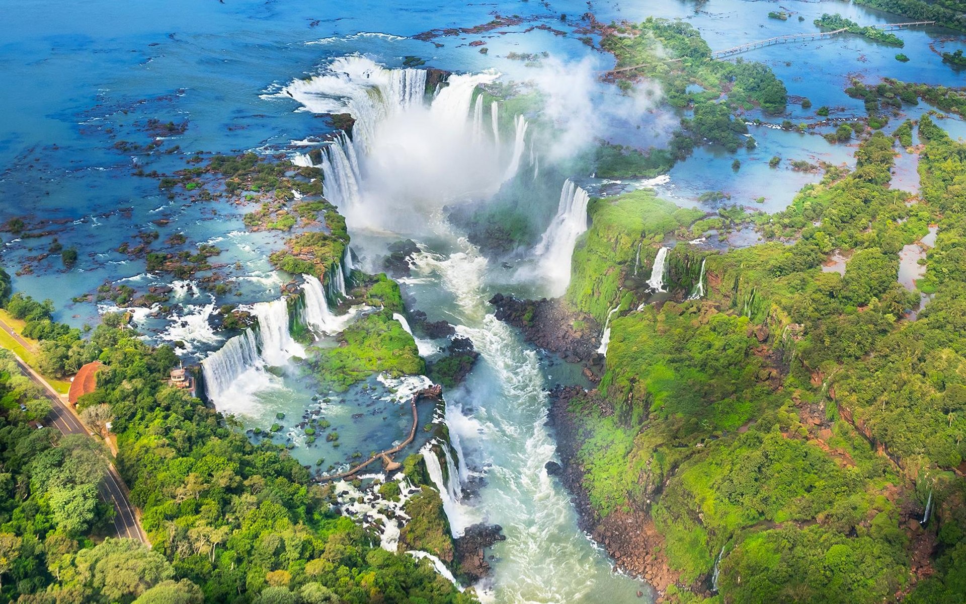 Aerial view, Iguazu Falls Wallpaper, 1920x1200 HD Desktop