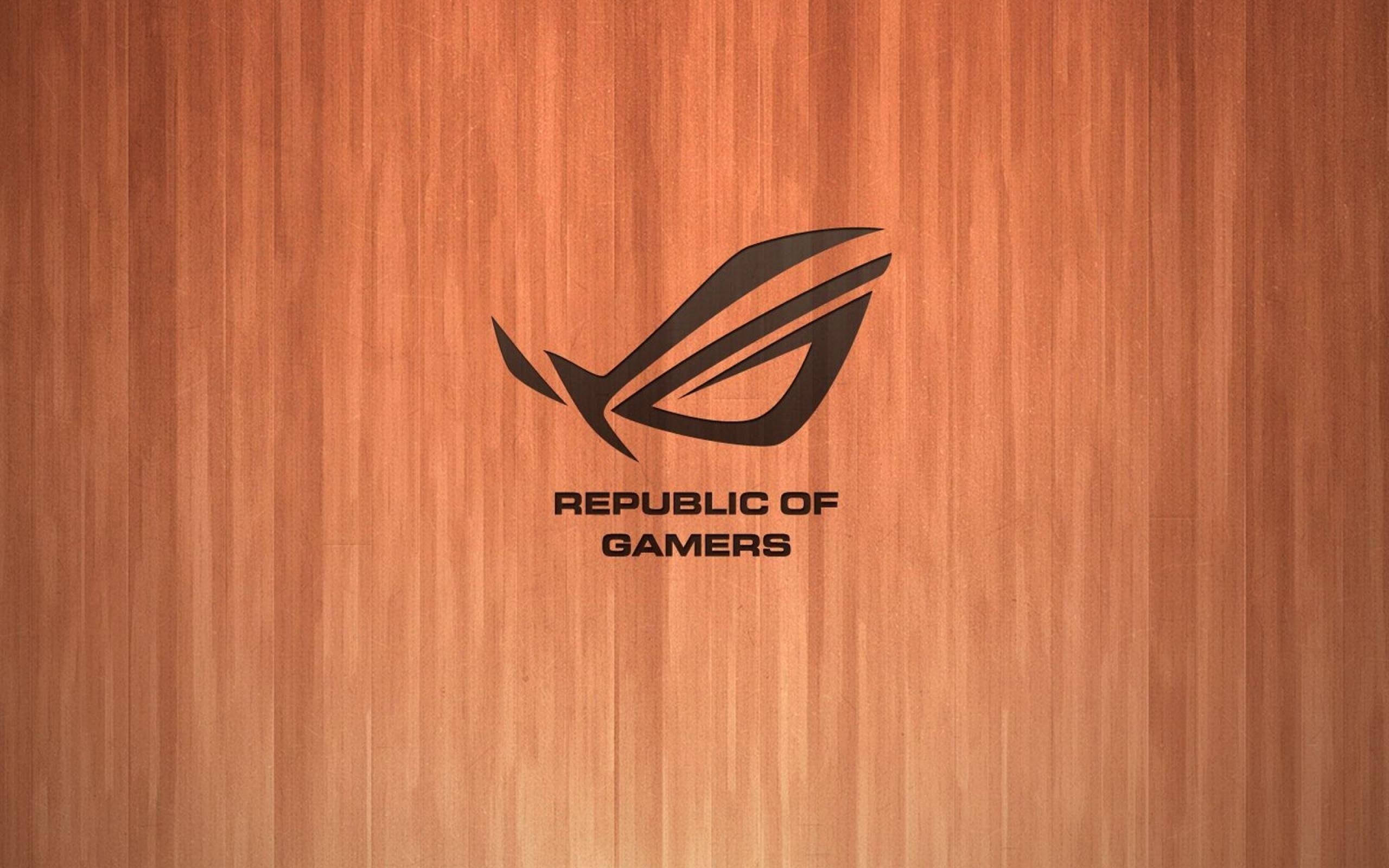 ASUS Republic of Gamers logo, Republic of Gamers lettering, Vertical wood grain panel, HD Desktop wallpaper