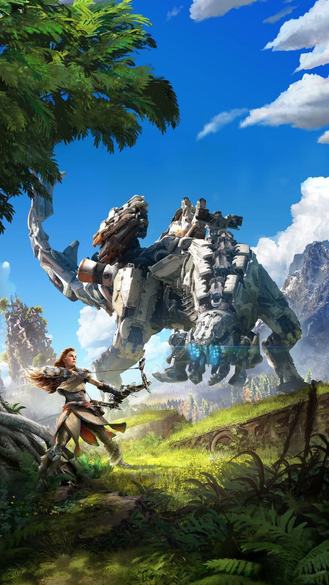 Horizon Forbidden West, Smartphone wallpaper, PlayStation theme, Aloy protagonist, 1160x2050 HD Phone