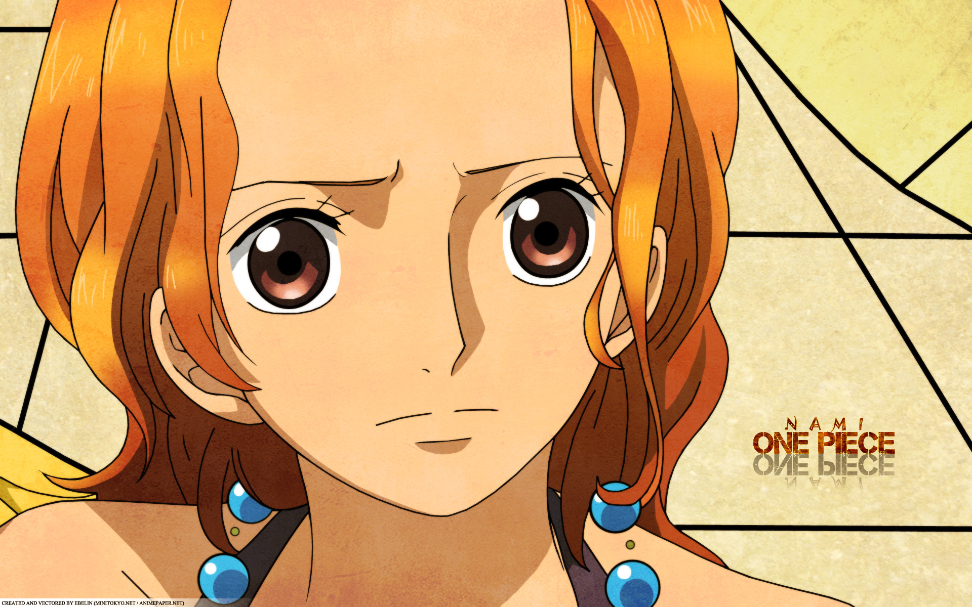 Nami, NAMI ONE PIECE text, blue bead necklace, HD Desktop wallpaper