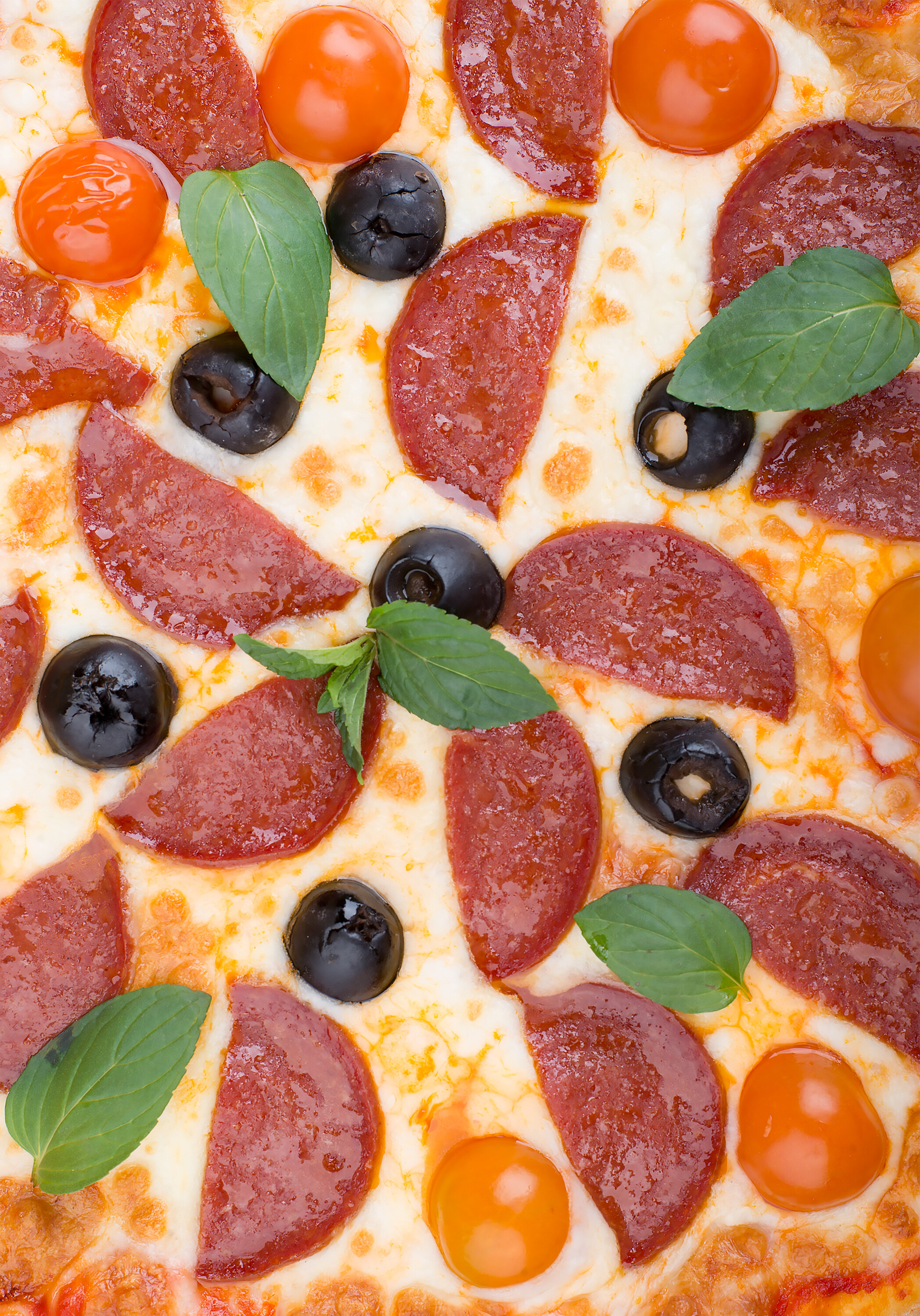 Pizza with green leaves, Free stock photo, Fresh and appetizing, Nature-inspired, 2100x3000 HD Phone