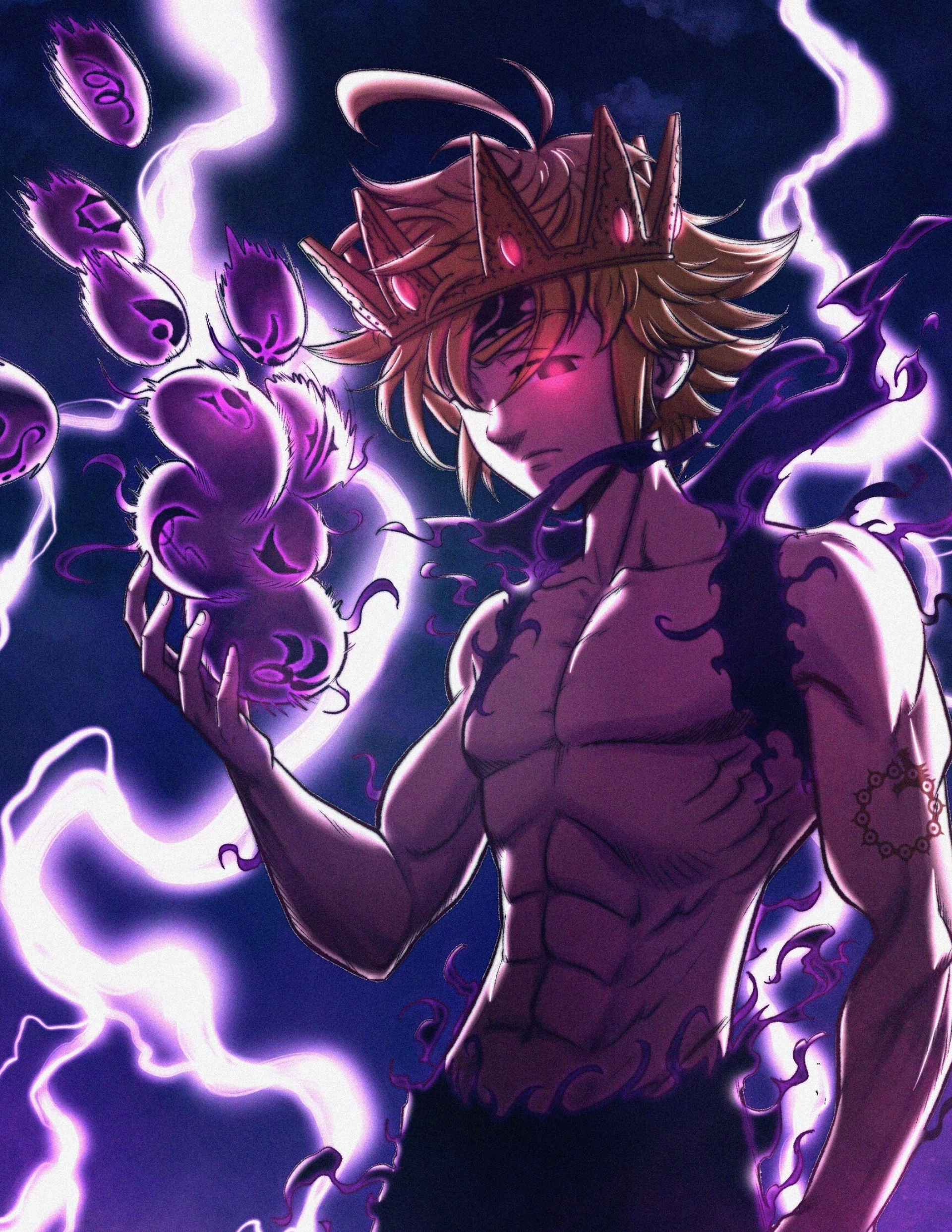 Demon king, Meliodas, Artstation art, 1920x2490 HD Phone