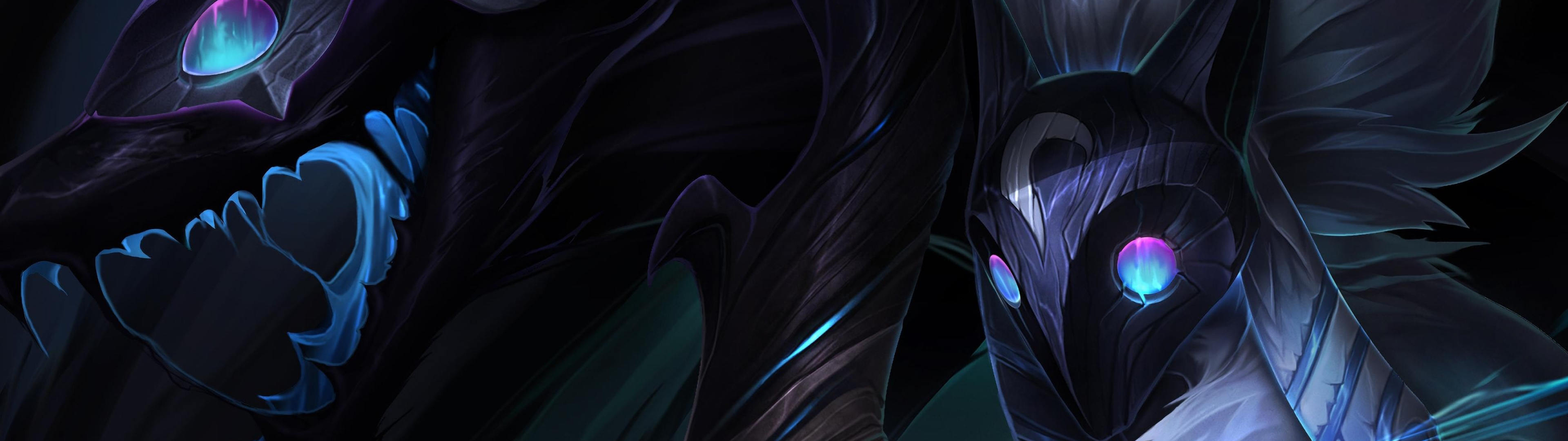 Kindred, Eternal hunters, League of Legends art, Gaming, 3840x1080 Dual Screen Desktop