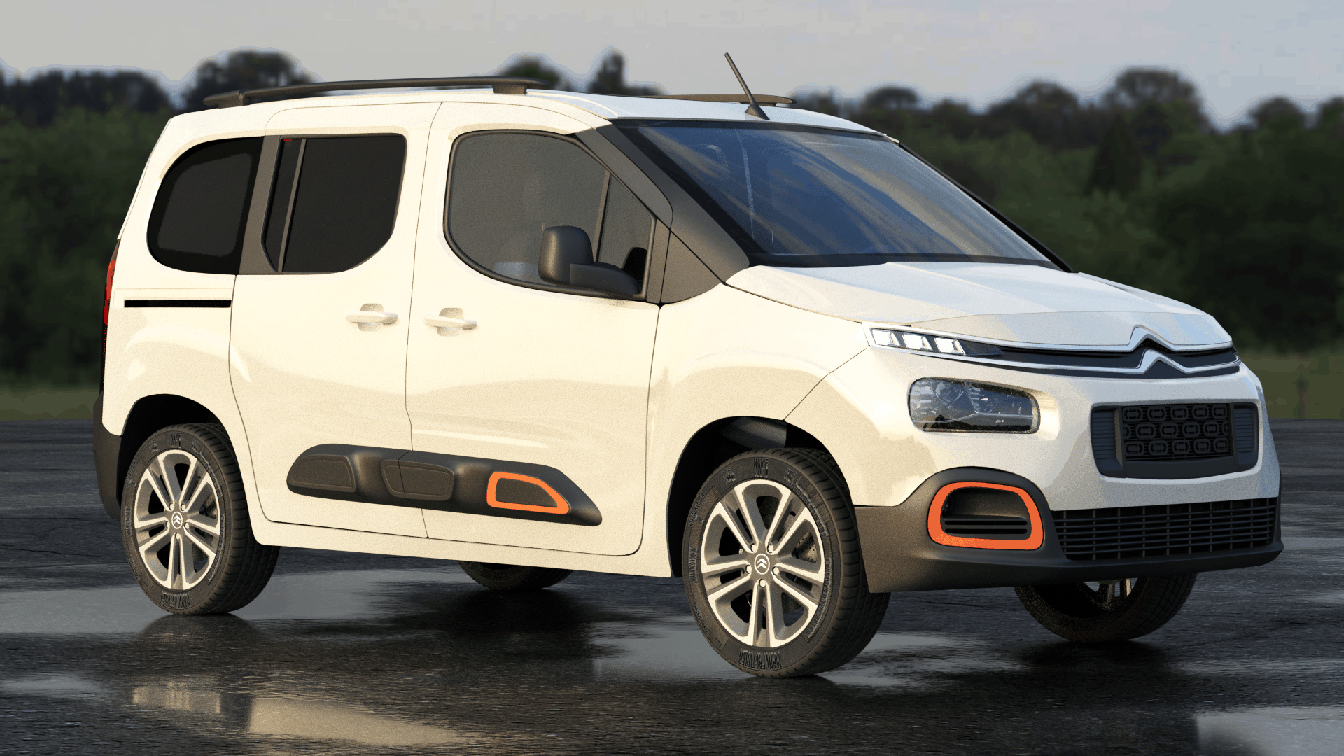 Citroen Berlingo, Rigged car, Flippednormals excellence, Auto allure, 1920x1080 Full HD Desktop