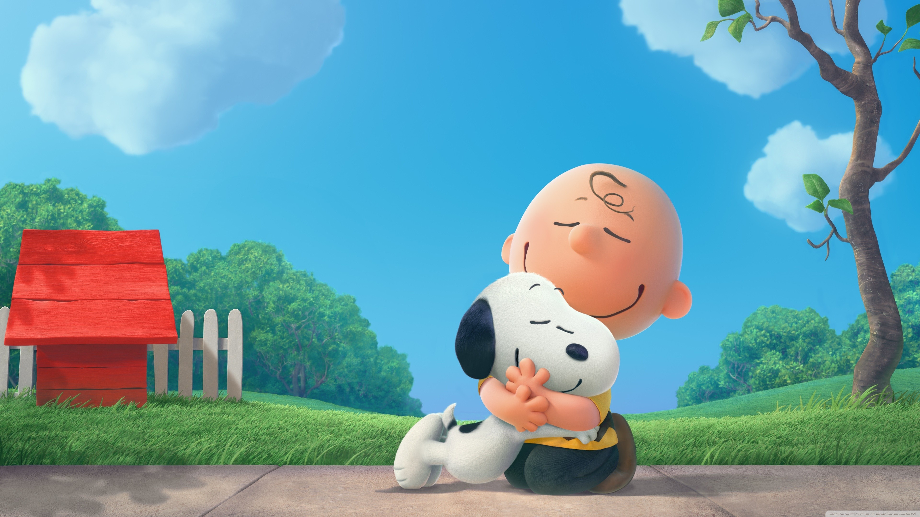 Charlie Brown, Snoopy, Snoopy's red doghouse, 4K Desktop wallpaper