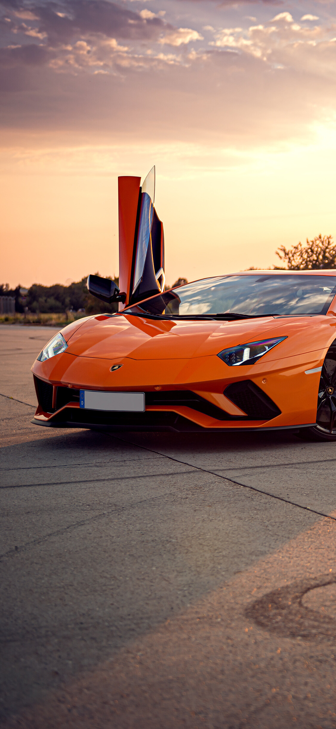 Orange Lamborghini Aventador, iPhone XS wallpapers, 1130x2440 HD Phone