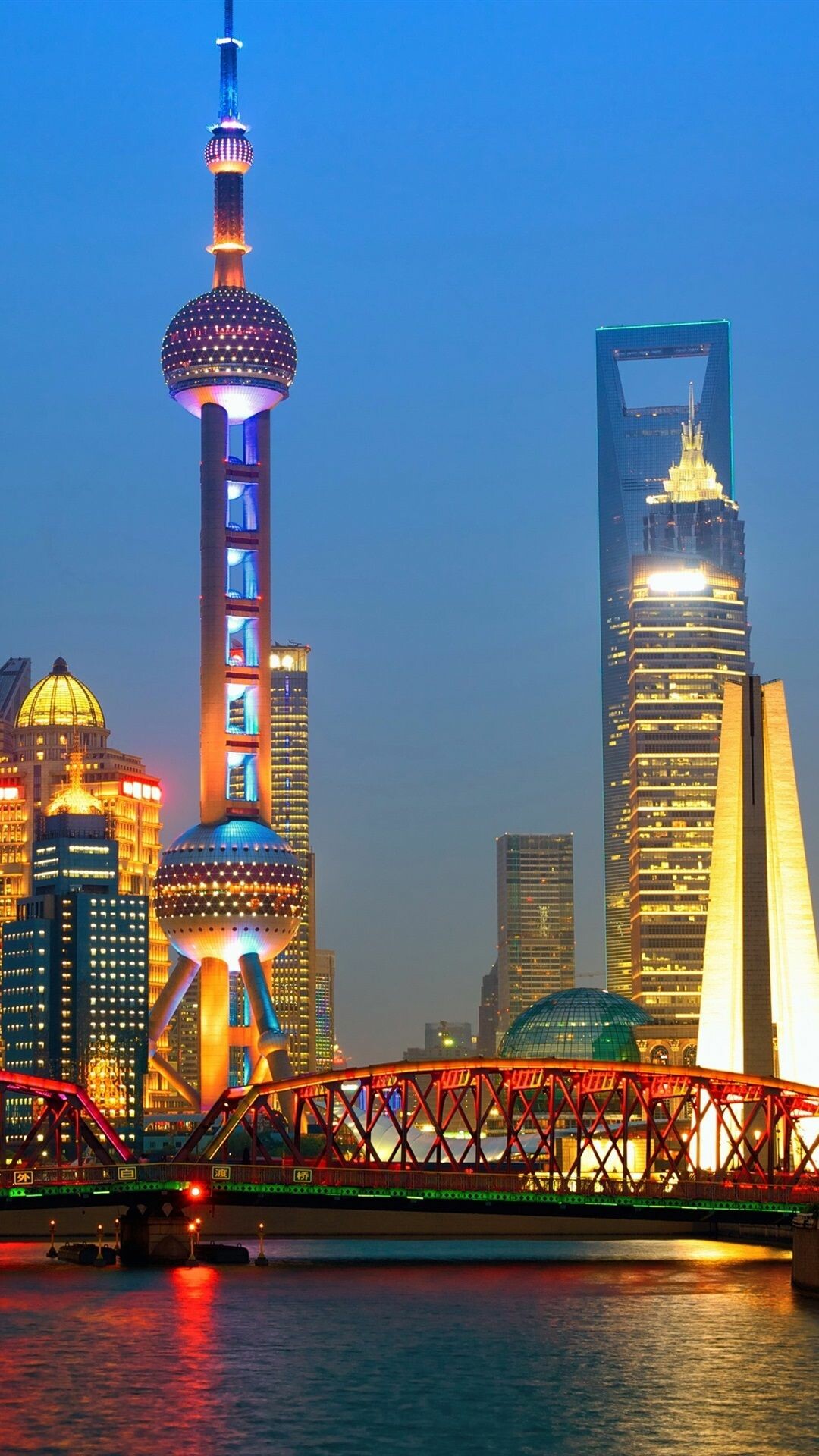 Shanghai cityscape, Urban beauty, Modern skyline, Dynamic energy, 1080x1920 Full HD Phone