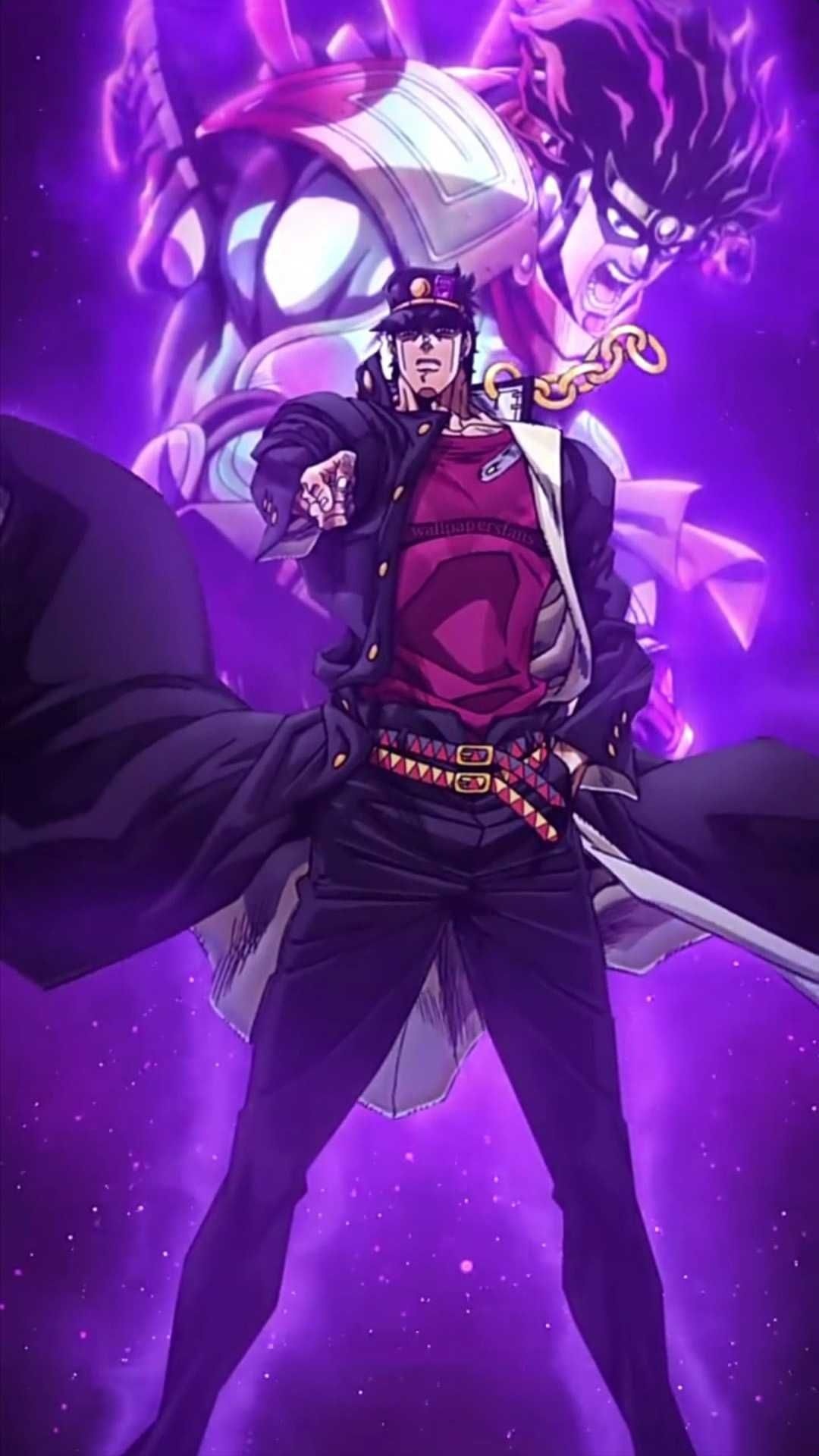 Jotaro Kujo, Star Platinum, Anime wallpaper, Jojo's Bizarre Adventure, 1080x1920 Full HD Phone