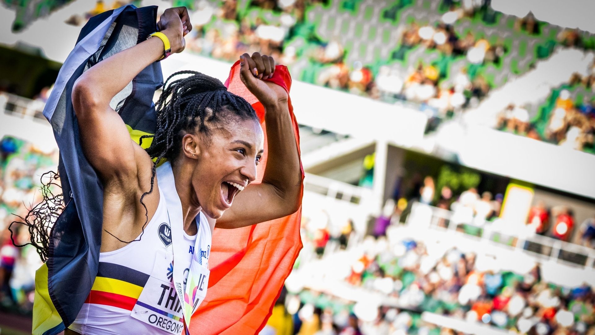 Nafissatou Thiam, World champion, Heptathlon victory, Eugene, 1920x1080 Full HD Desktop