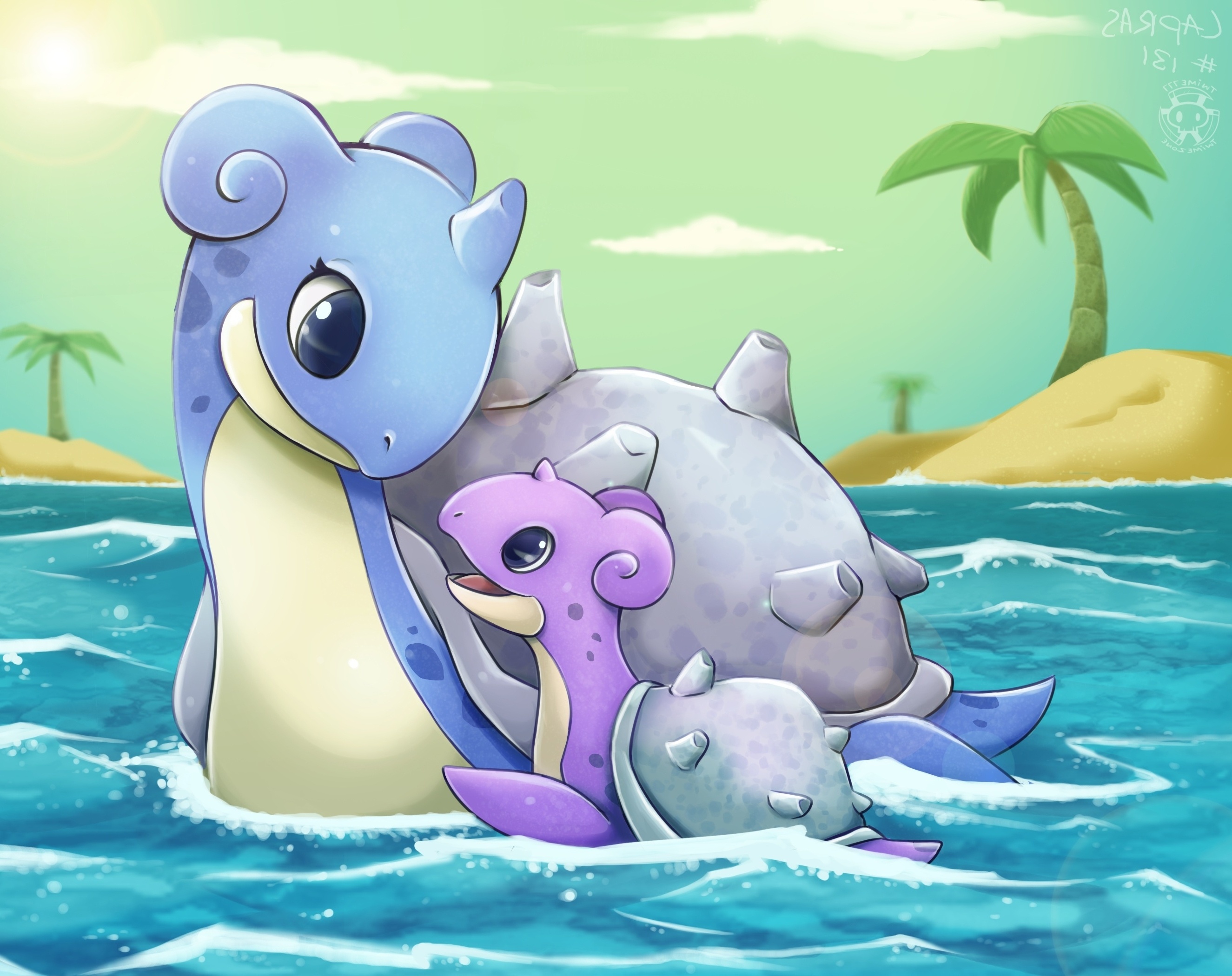 Lapras, Anime character, Cute water creature, Pokmon species, 2650x2100 HD Desktop