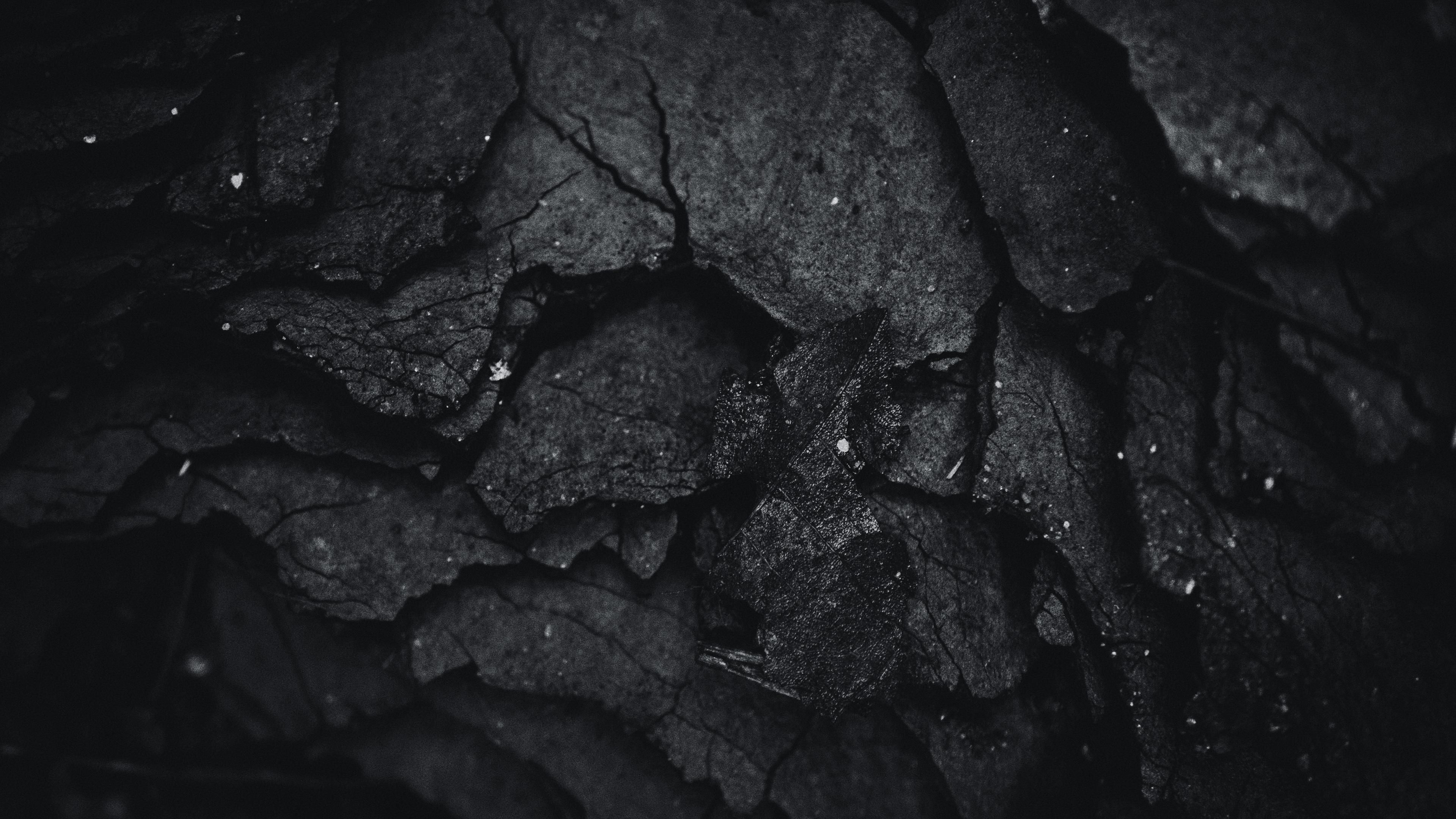 Stone, Rock texture, Monochrome photography, 3840x2160 4K Desktop