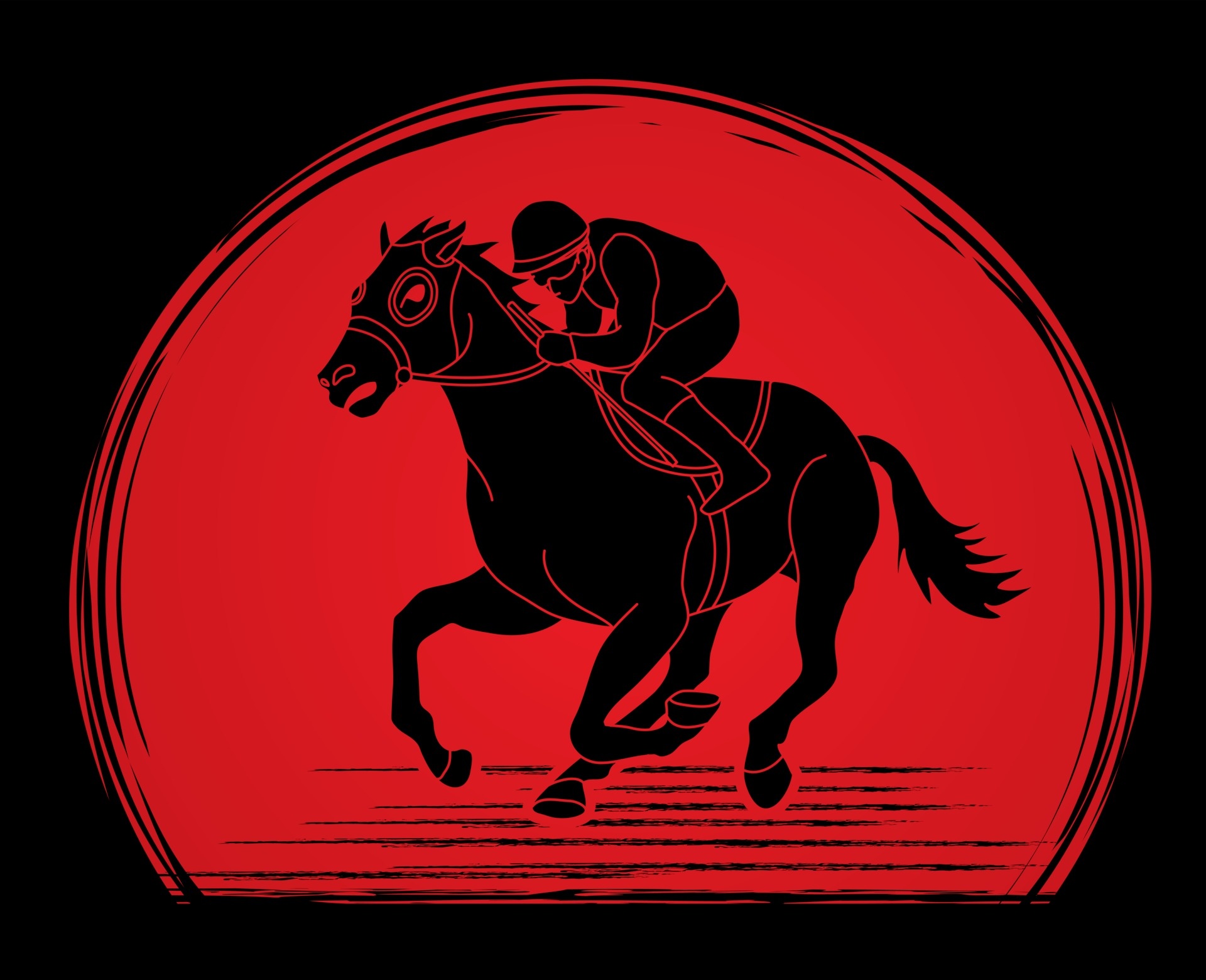 Jockey silhouette, Equestrian sport, Vector graphics, Riding symbol, 1920x1560 HD Desktop