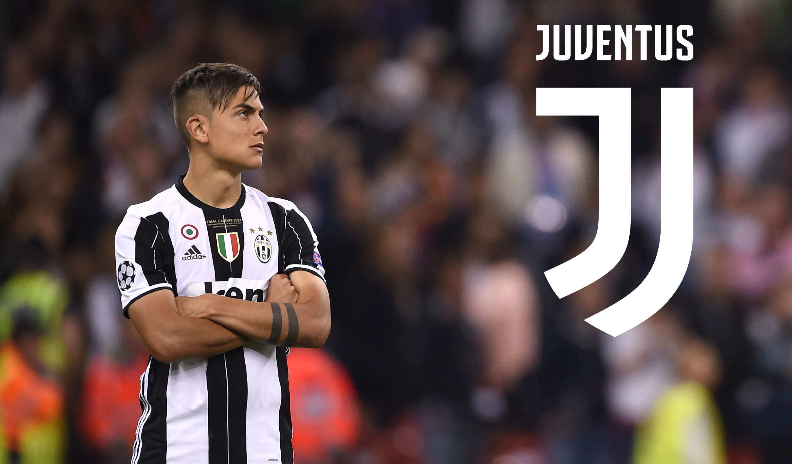 Download wallpapers, Paulo Dybala, New Juventus emblem, Serie A, 2740x1600 HD Desktop