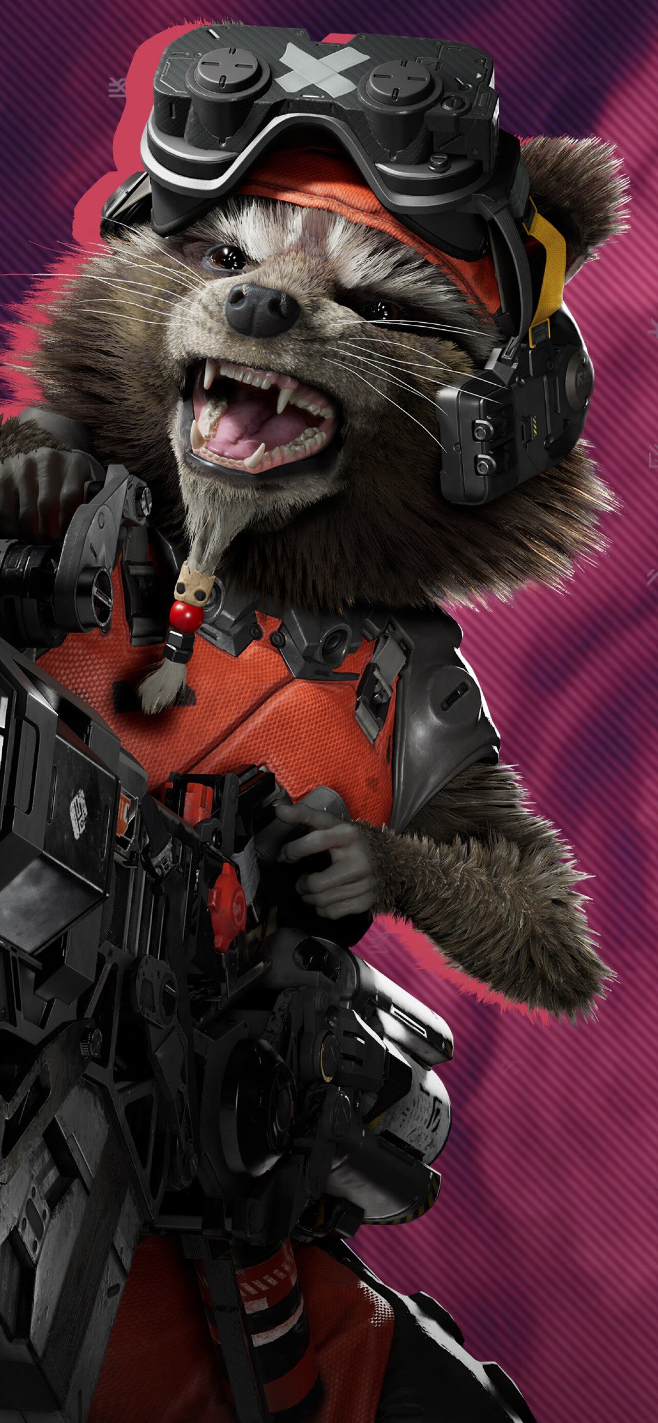Guardians of the Galaxy, Rocket Raccoon, Marvel's game, PC games, 1290x2780 HD Phone